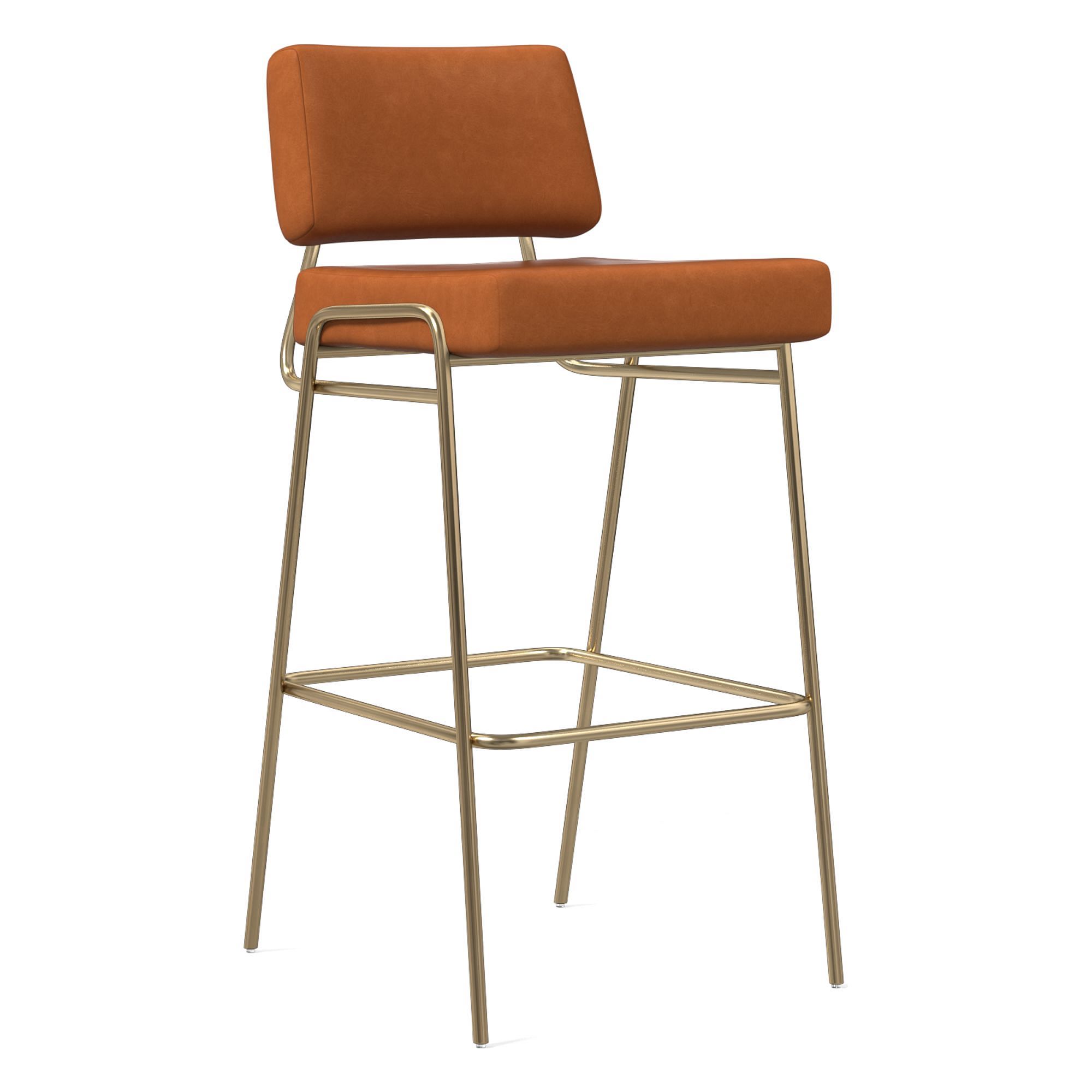 Wire Frame Vegan Leather Bar & Counter Stools | West Elm