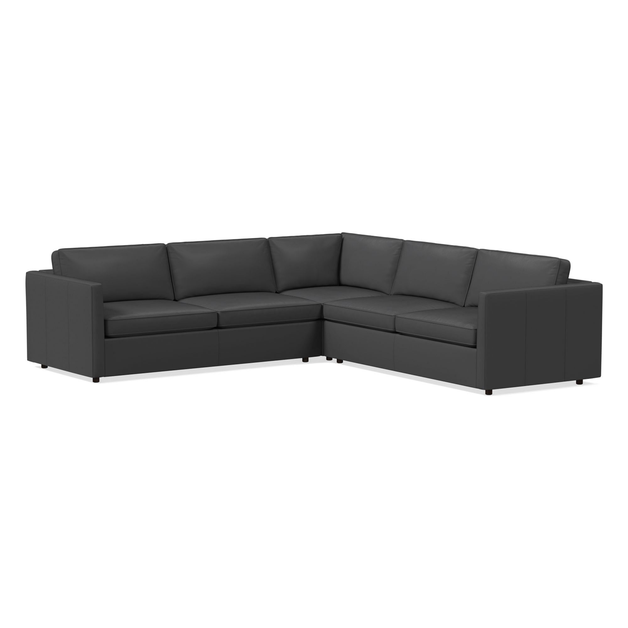 Harris Leather 3-Piece L-Shaped Sectional (105"–115") | West Elm