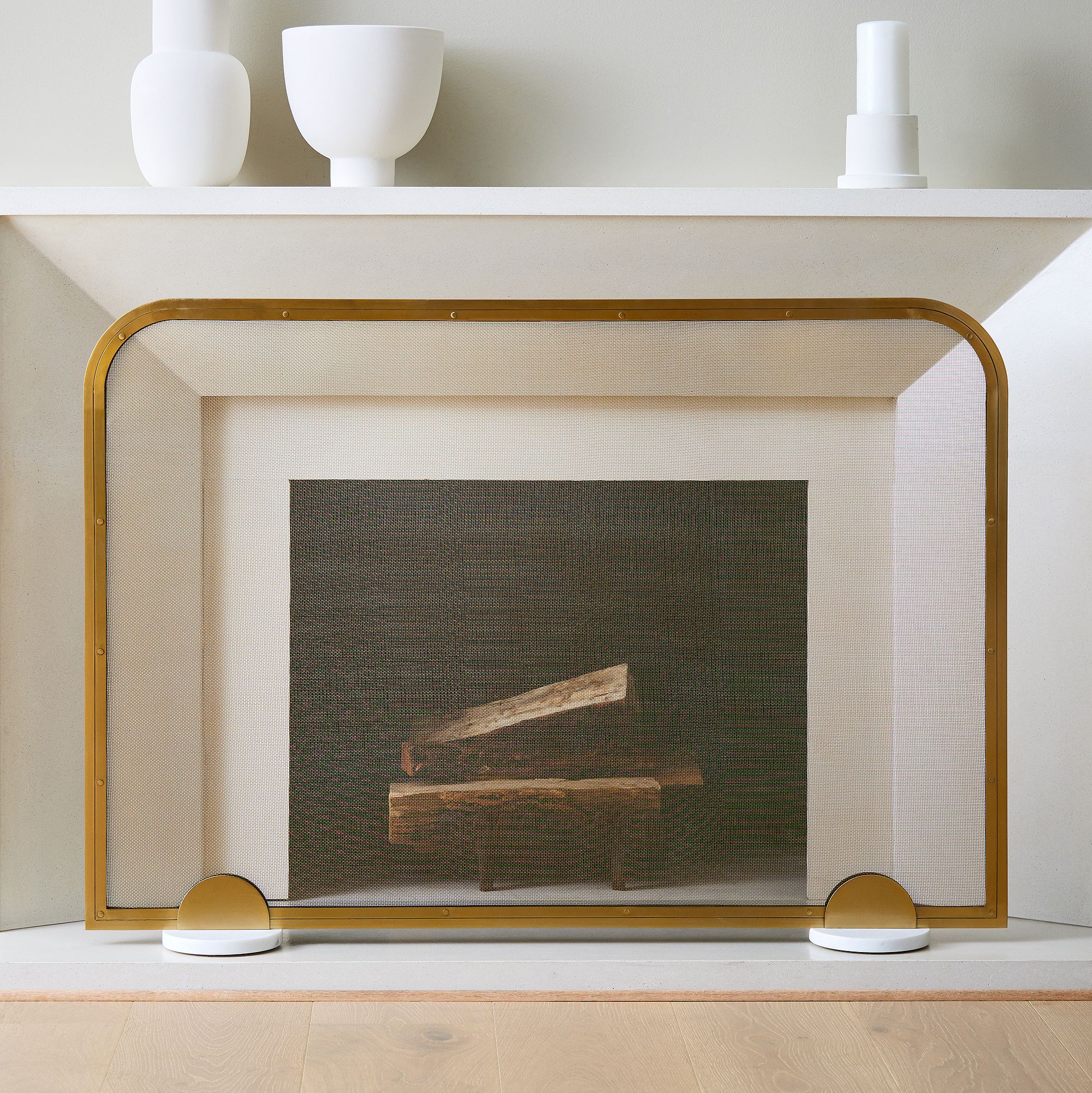 Deco Metal Fireplace Screen | West Elm