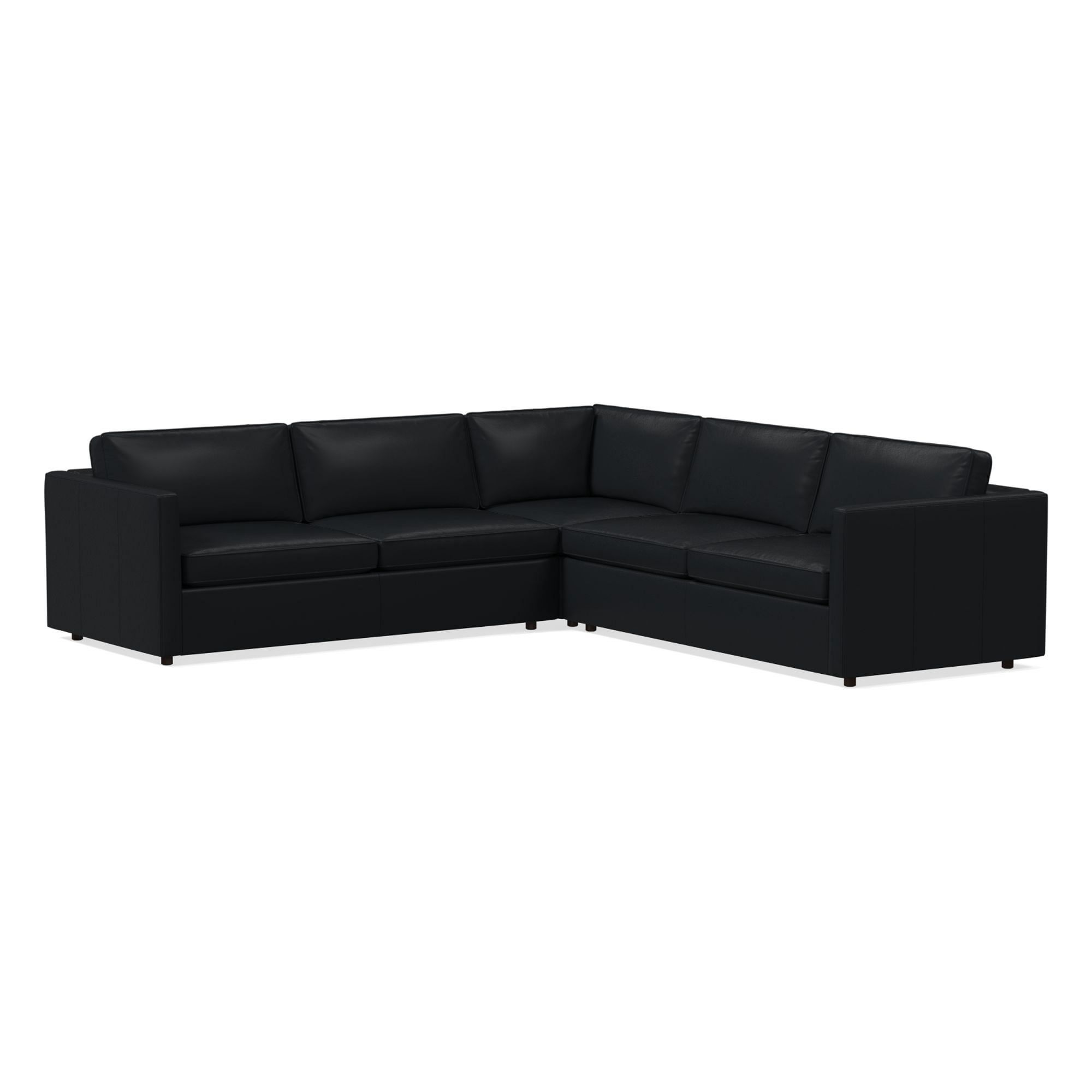 Harris Leather 3-Piece L-Shaped Sectional (105"–115") | West Elm