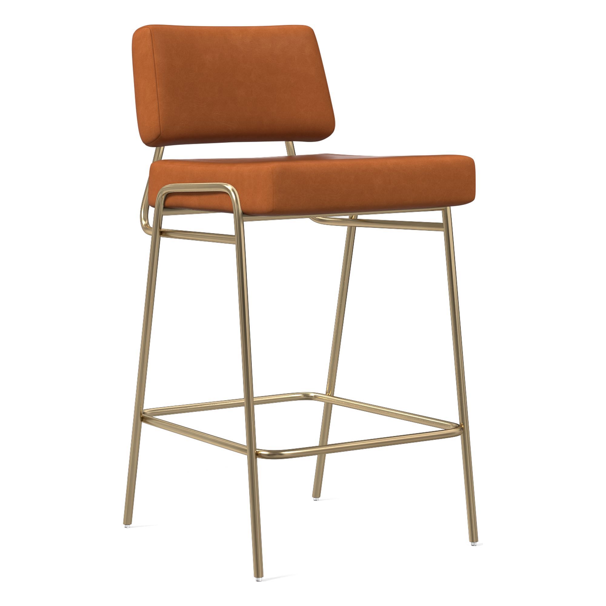 Wire Frame Vegan Leather Bar & Counter Stools | West Elm