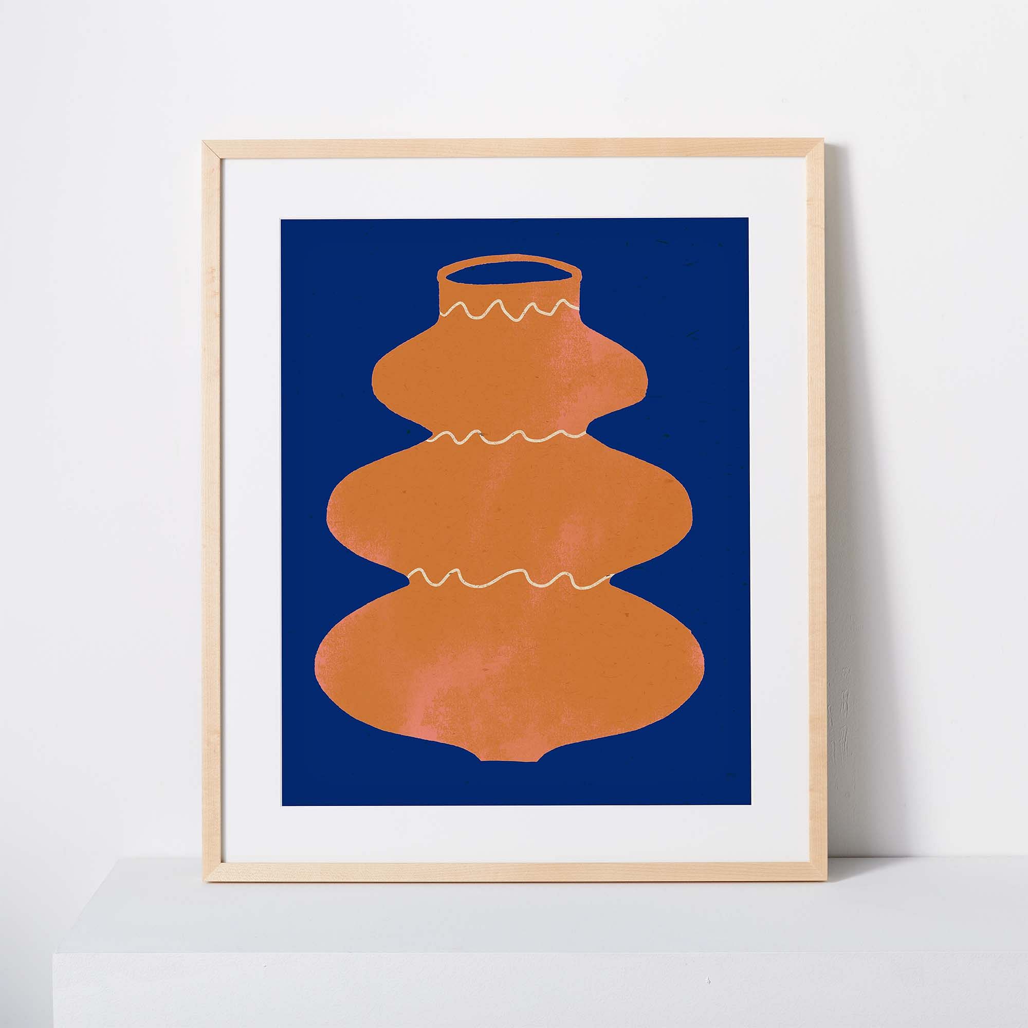 Kate Arends Framed Print, Cobalt Vase, 11"x14"