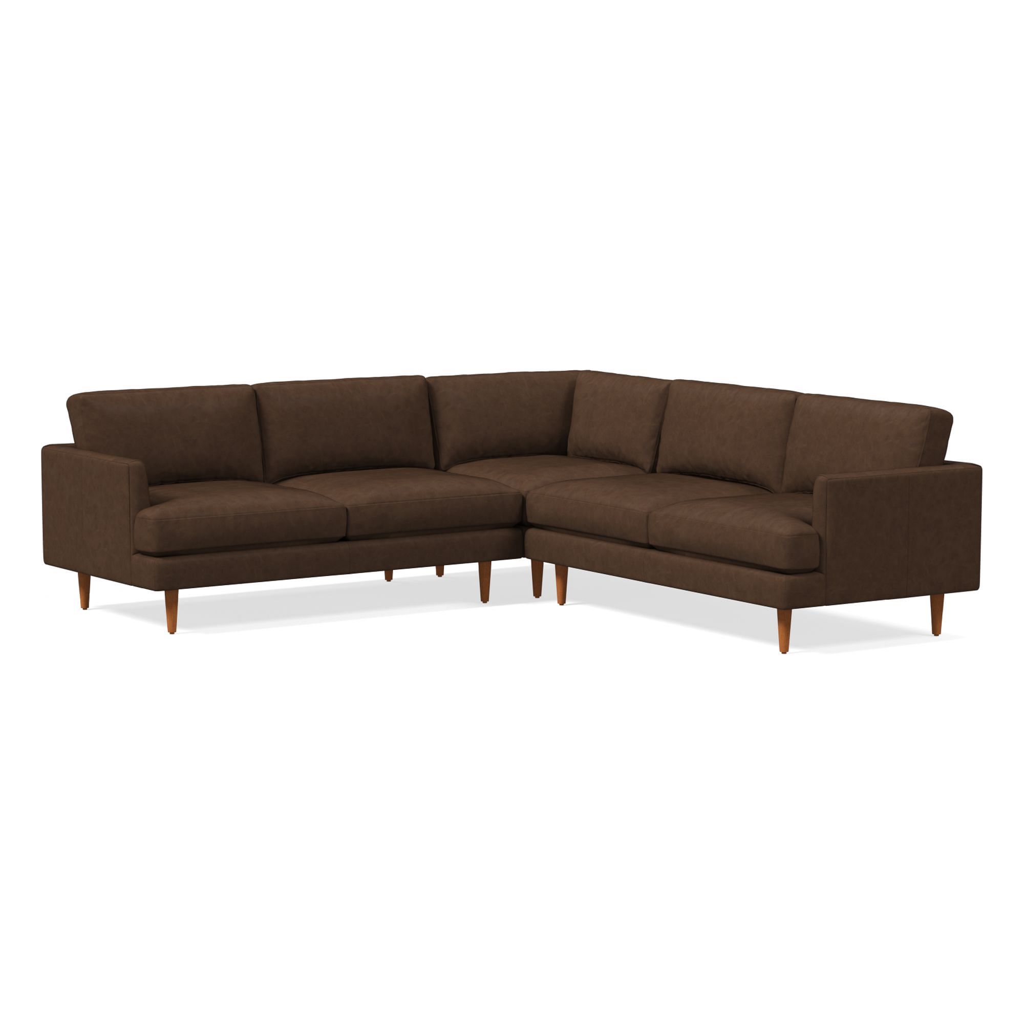 Haven Loft Leather 3-Piece L-Shaped Sectional (103.5") | West Elm