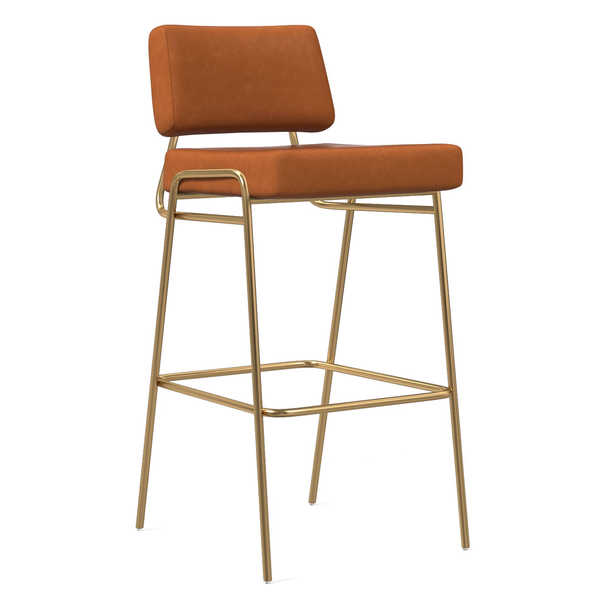 Wire Frame Vegan Leather Bar & Counter Stools | West Elm