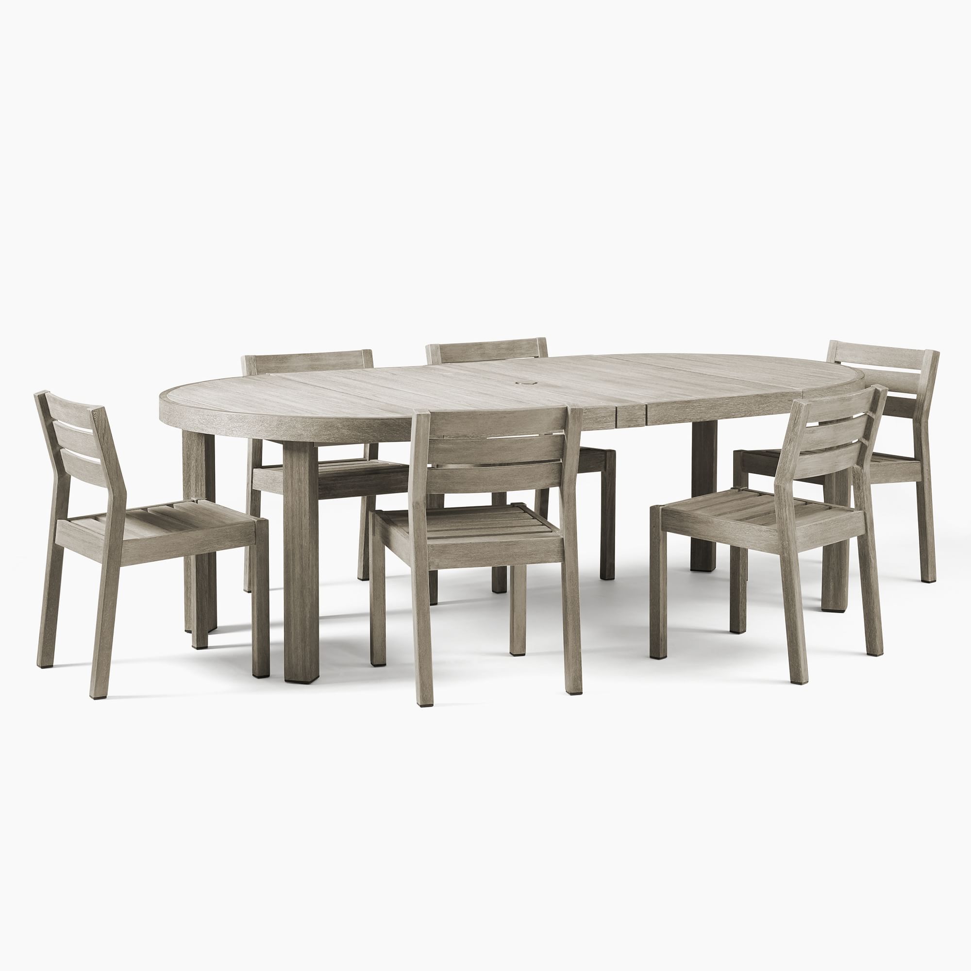 Portside Outdoor Round Expandable Dining Table (48"–93") | West Elm