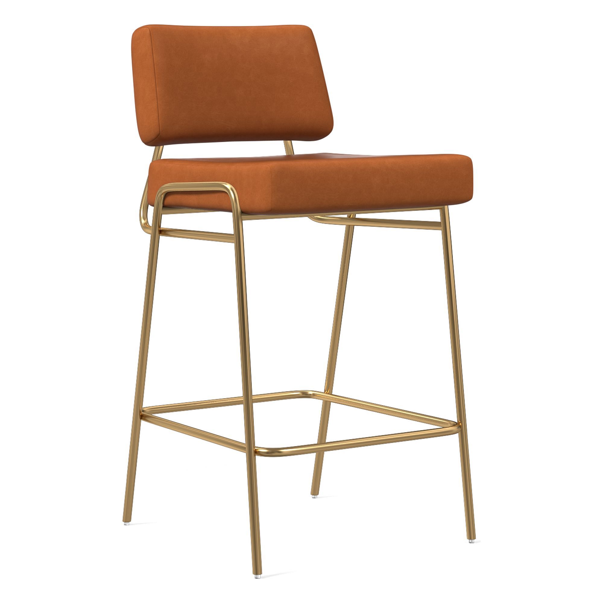 Wire Frame Vegan Leather Bar & Counter Stools | West Elm