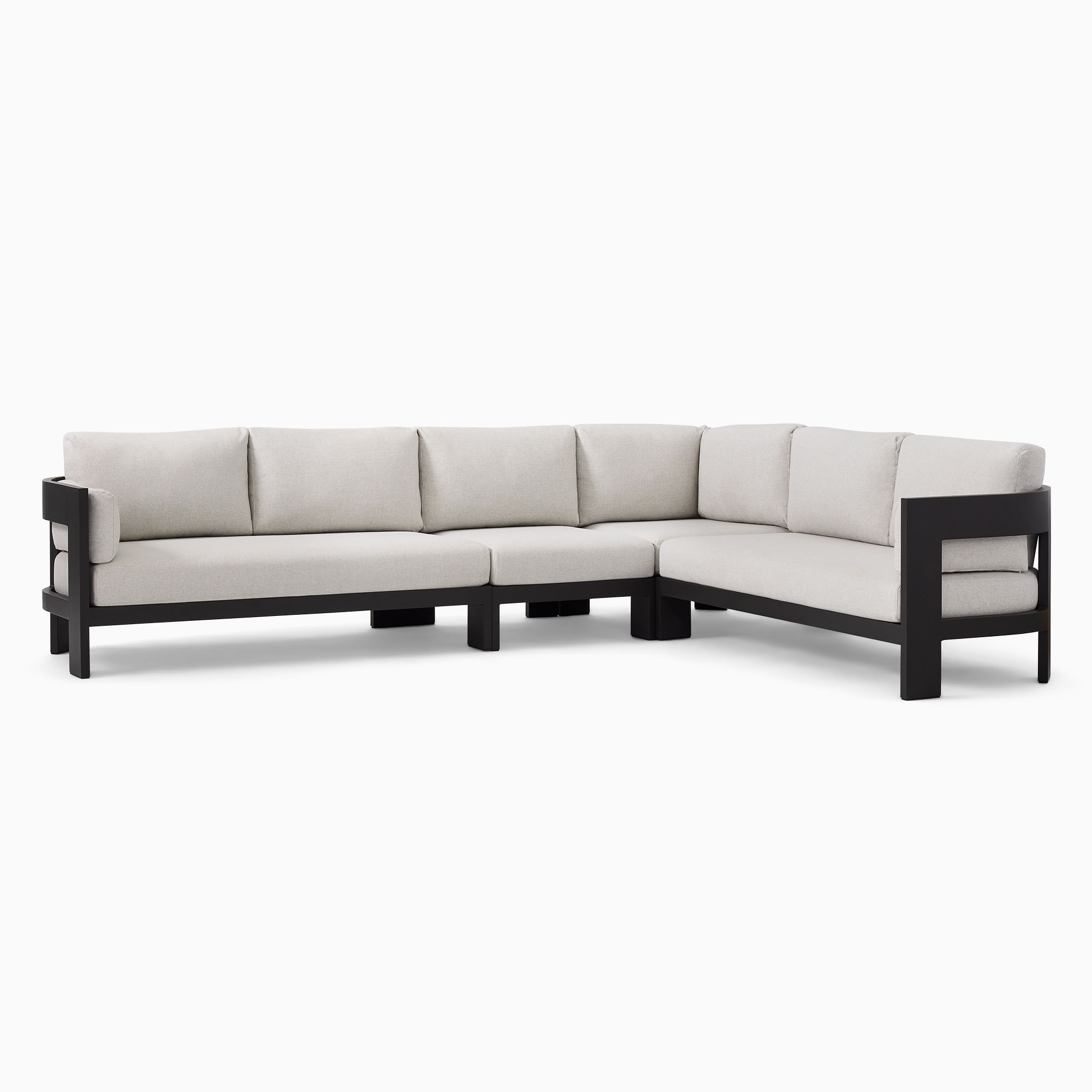 Caldera Aluminum Outdoor 4-Piece L-Shaped Sectional (129") | West Elm