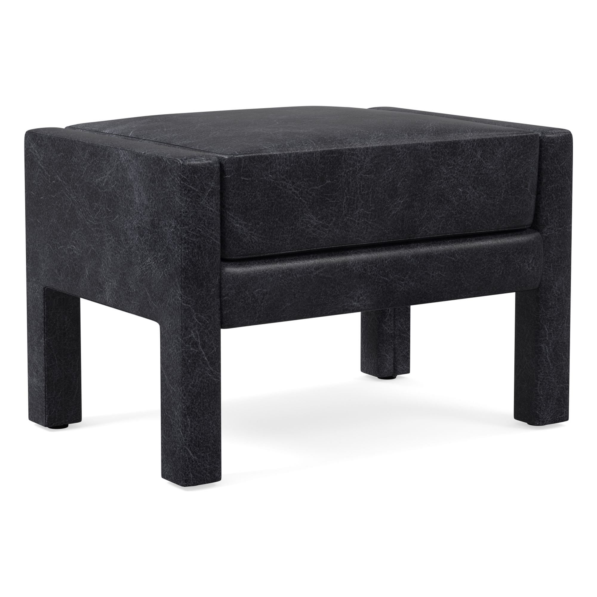 Scarlett Leather Ottoman | West Elm