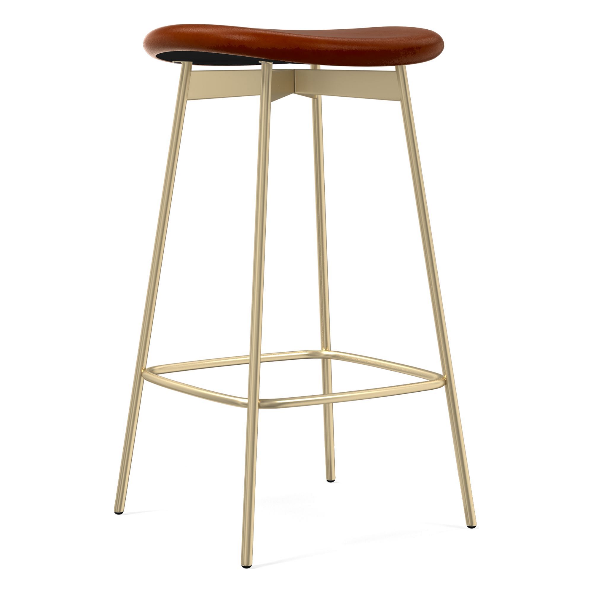 Modern Petal Backless Counter Stool - Leather | West Elm