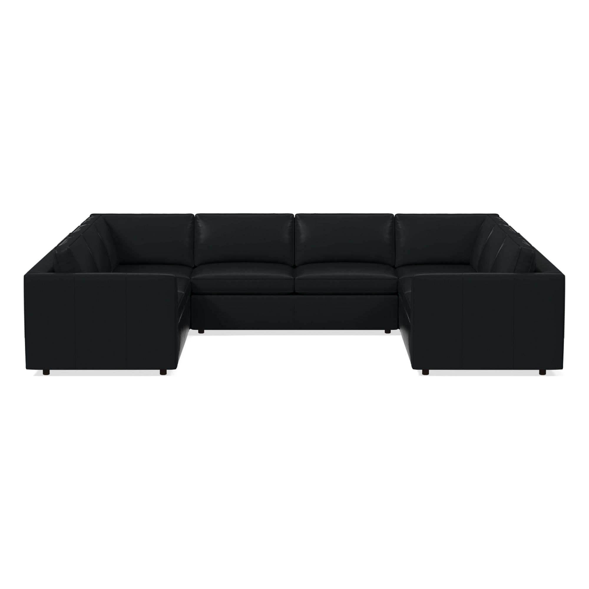 Harris Leather 3-Piece L-Shaped Sectional (105"–115") | West Elm