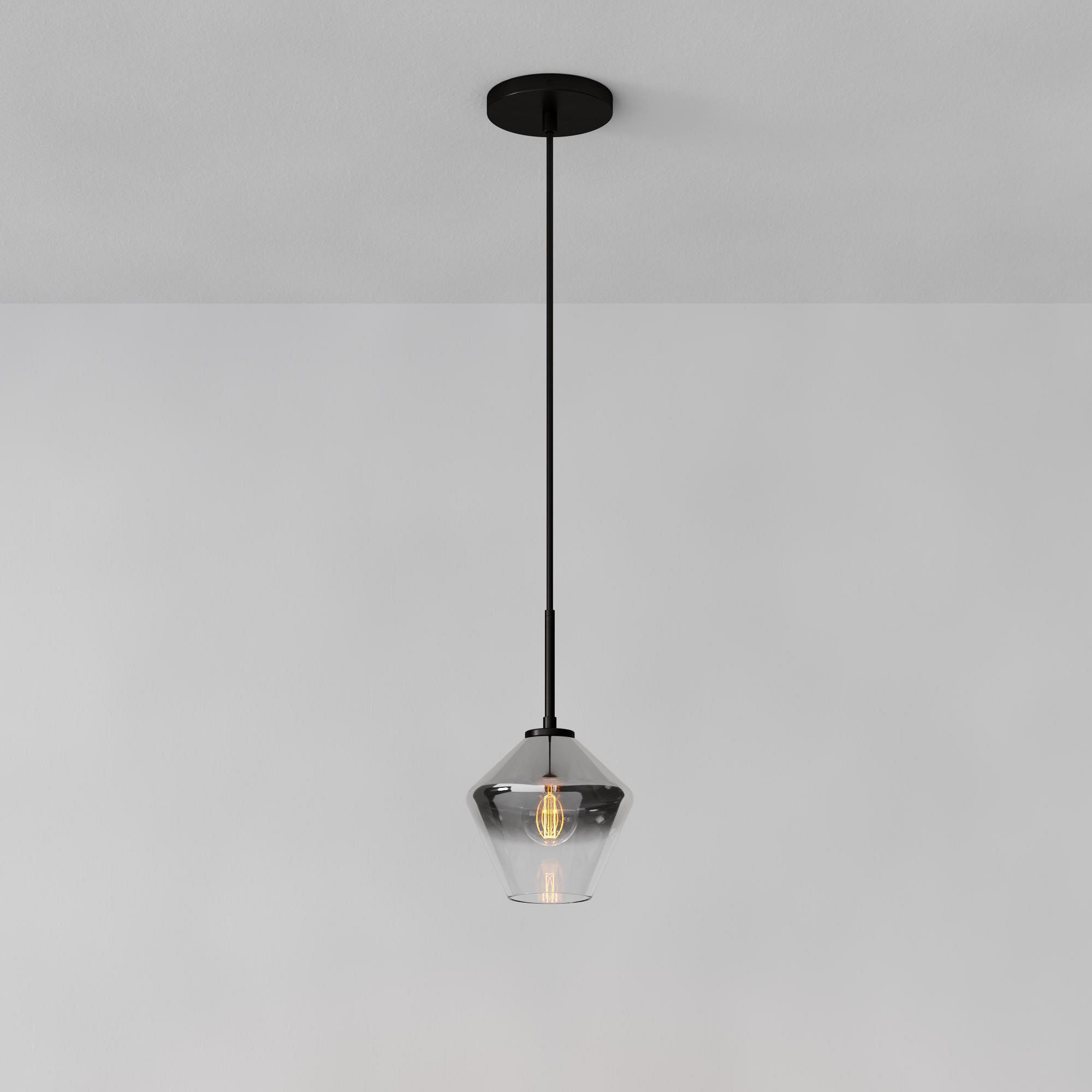 Sculptural Glass Geo Pendant Light - Large (Clear) | West Elm