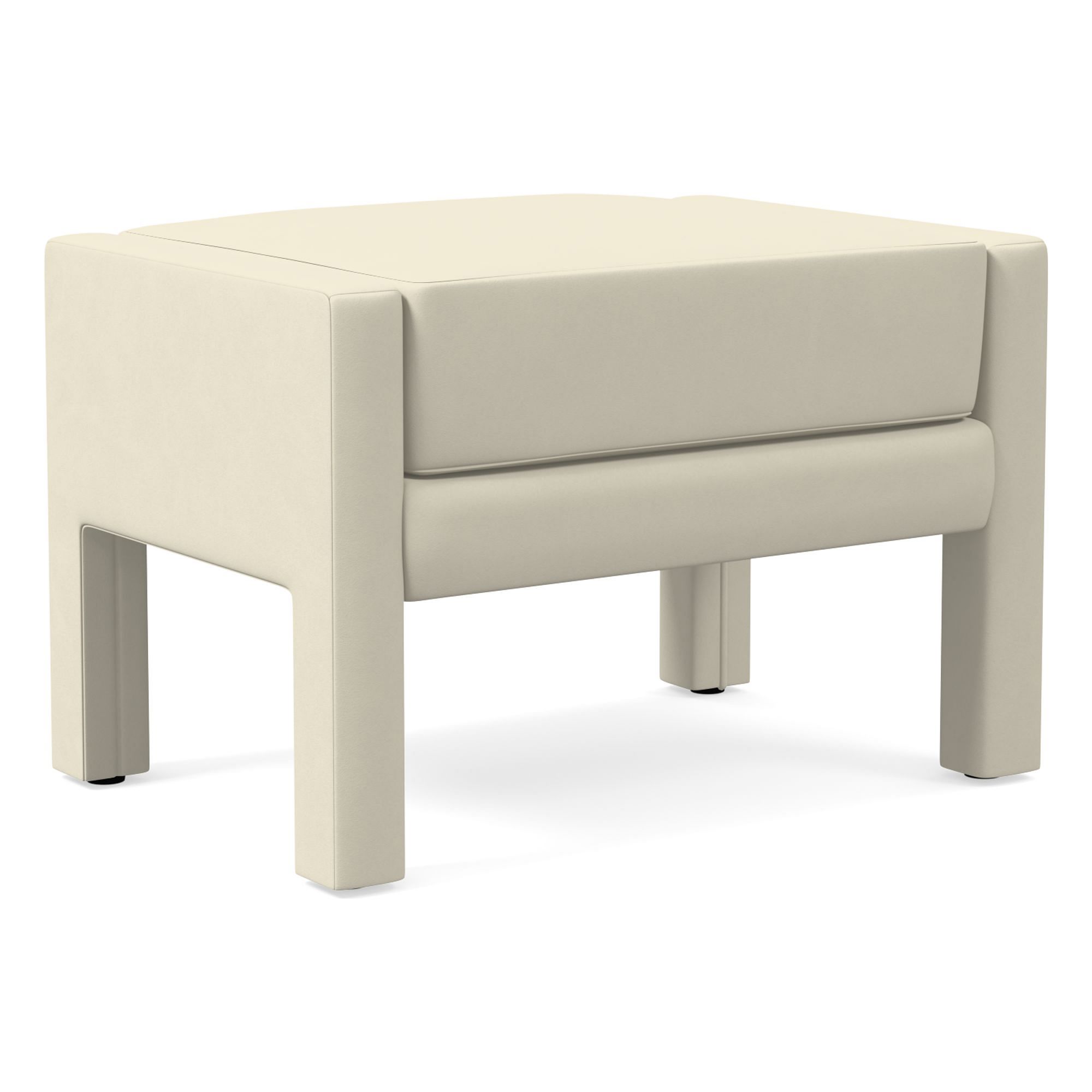 Scarlett Leather Ottoman | West Elm