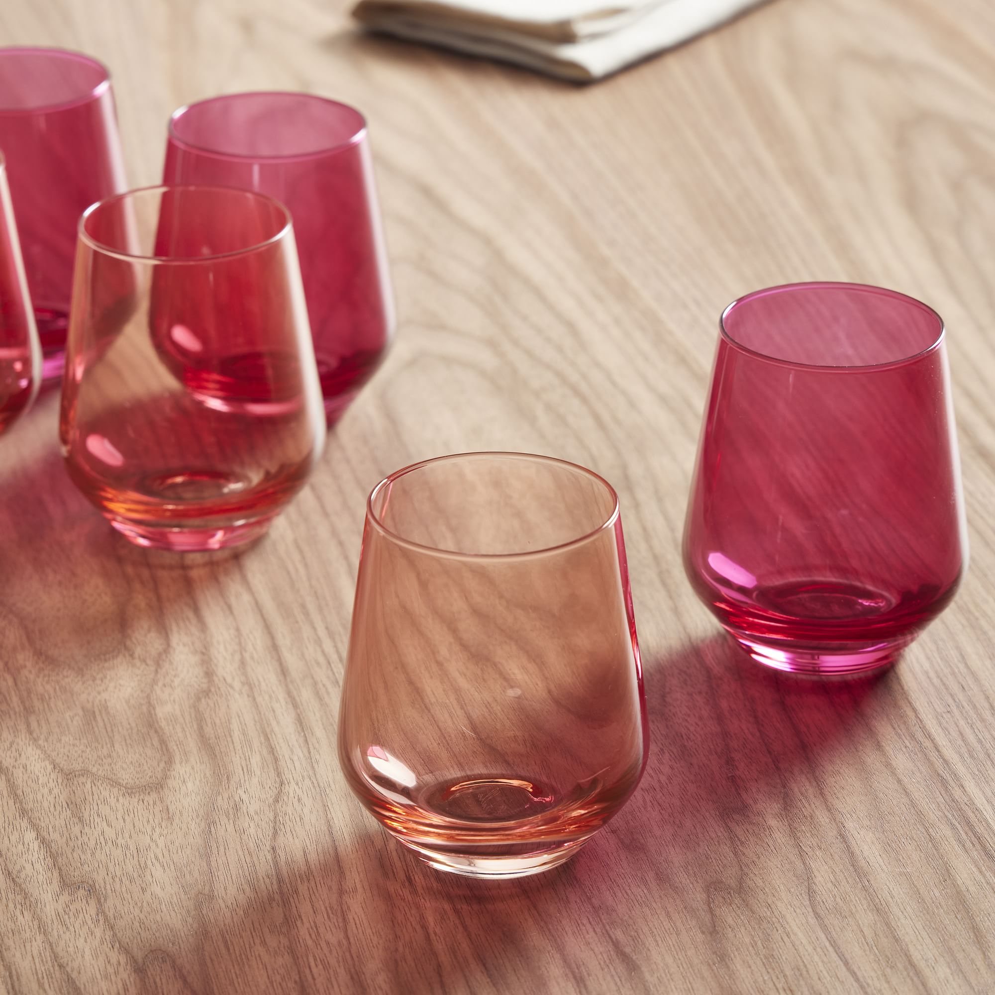 Estelle Colored Glass Stemless Wine (Set of 6) | West Elm