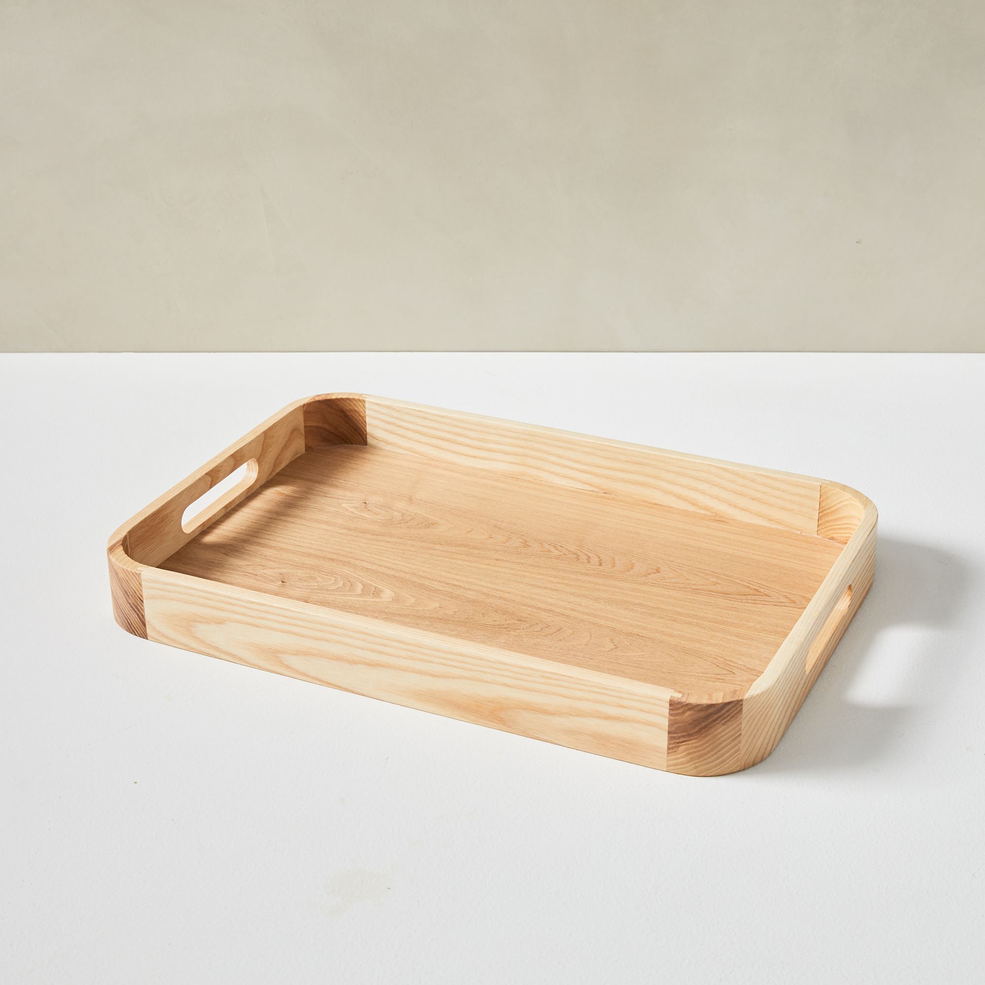 Rounded Edge Wood Trays, Dark Wood, Small