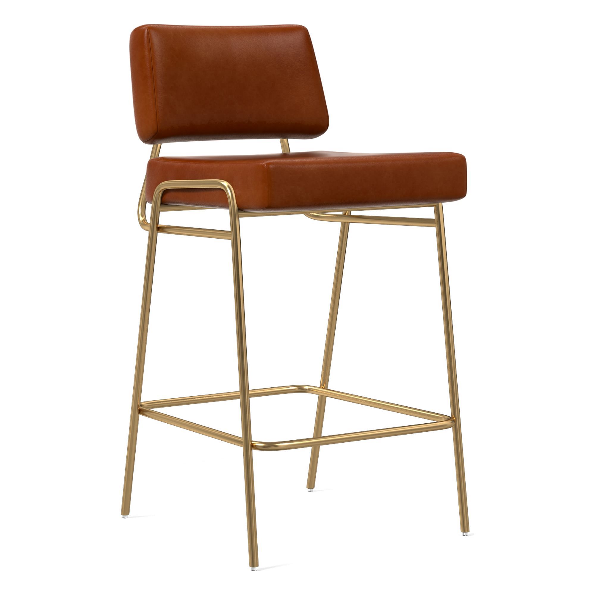 Wire Frame Leather Bar & Counter Stools | West Elm