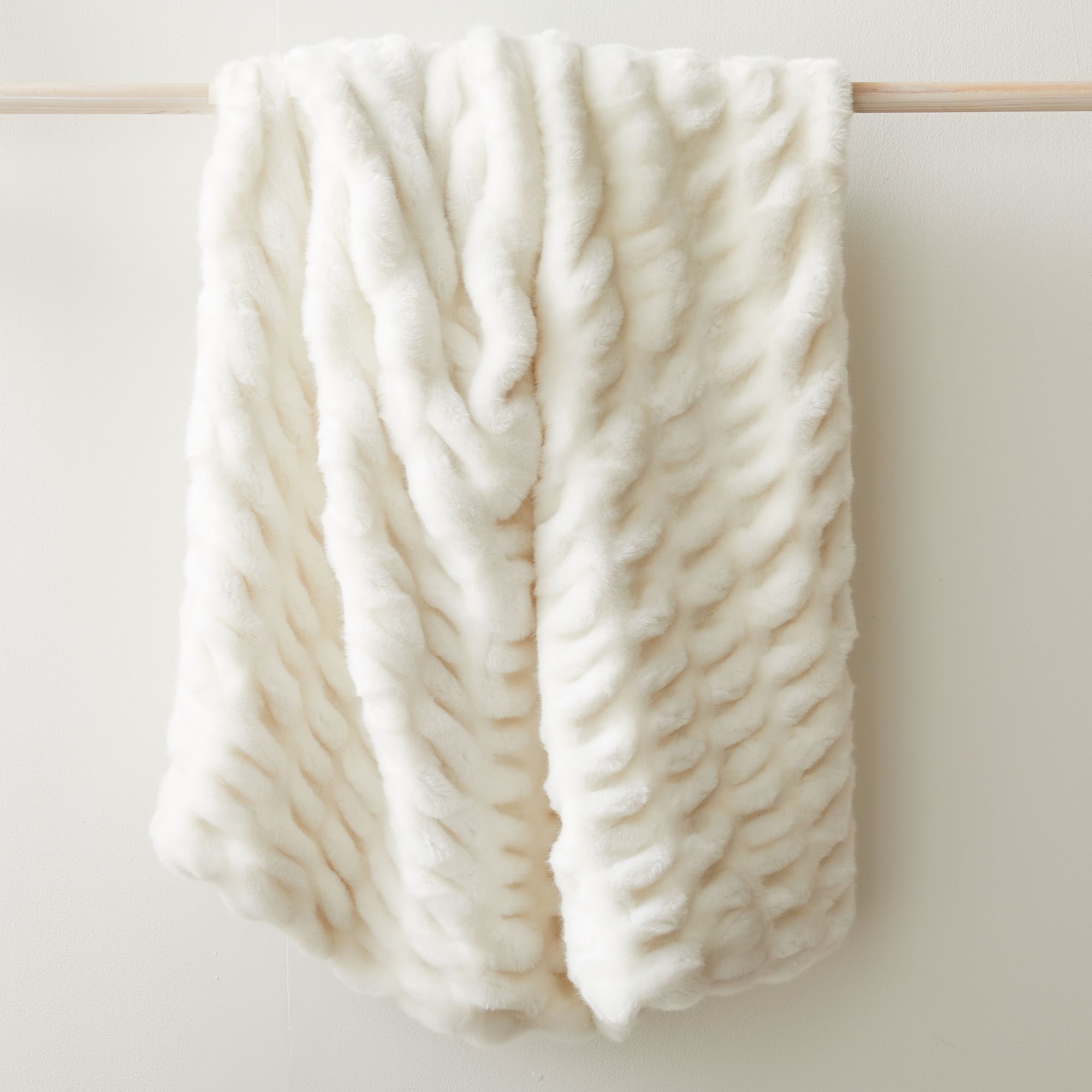 Faux Fur Cascade Throw | West Elm