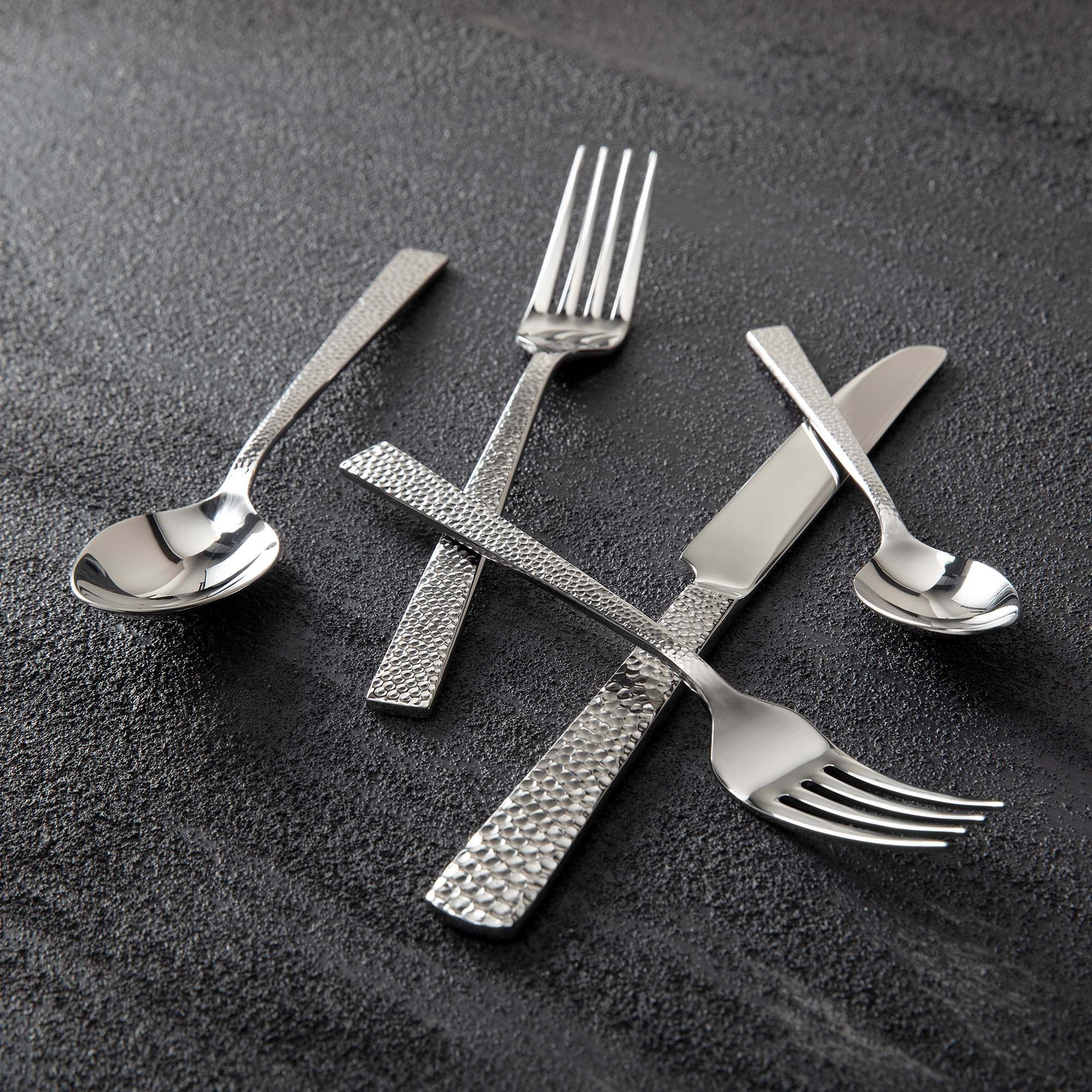 Nomad Hammer-handle Mirrored Flatware Sets | West Elm