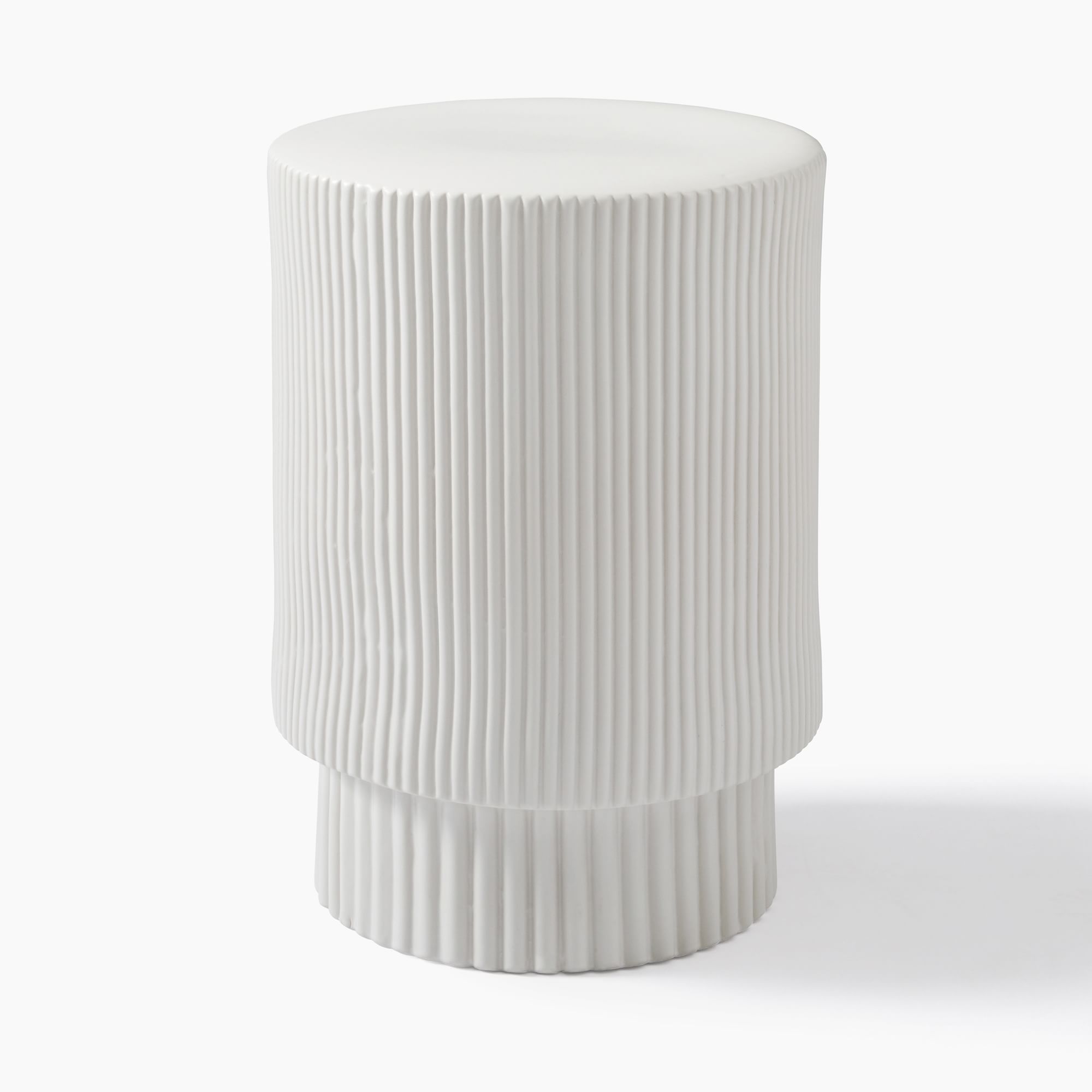 Fluted Ceramic Side Table (13"–16") | West Elm