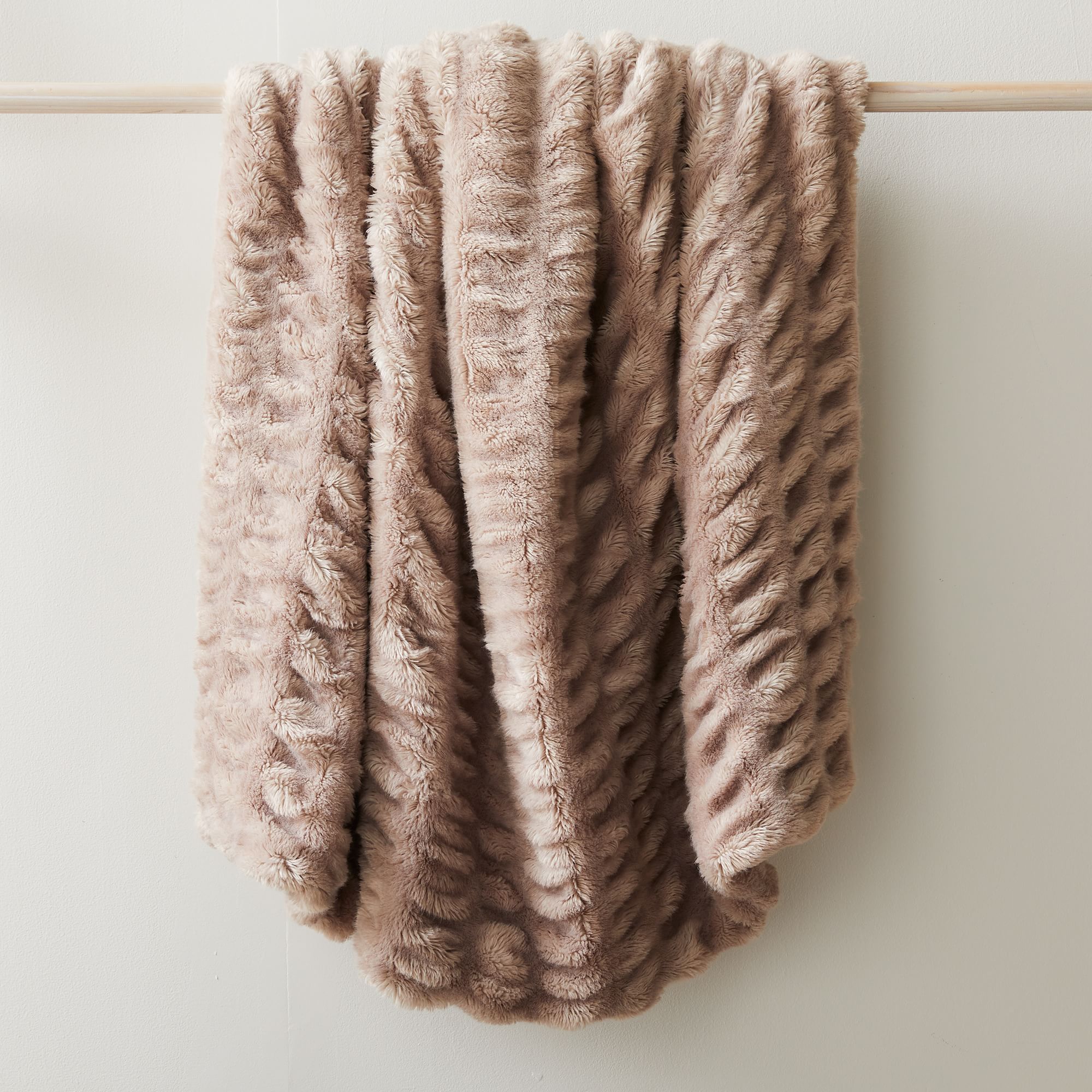 Faux Fur Cascade Throw | West Elm