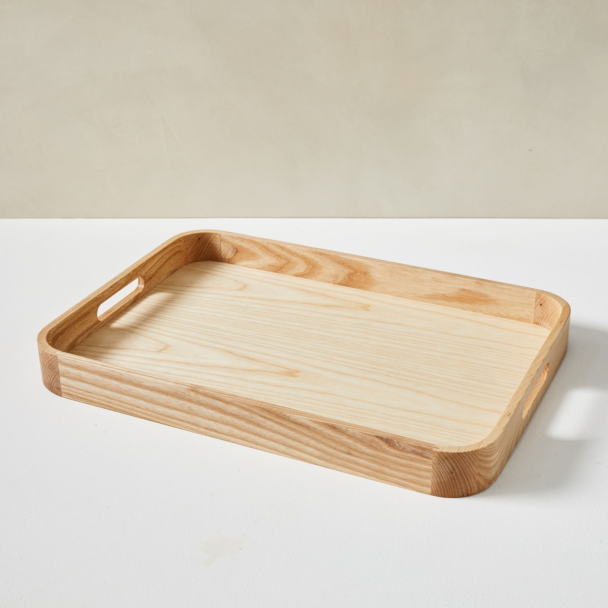 Rounded Edge Wood Trays, Dark Wood, Small