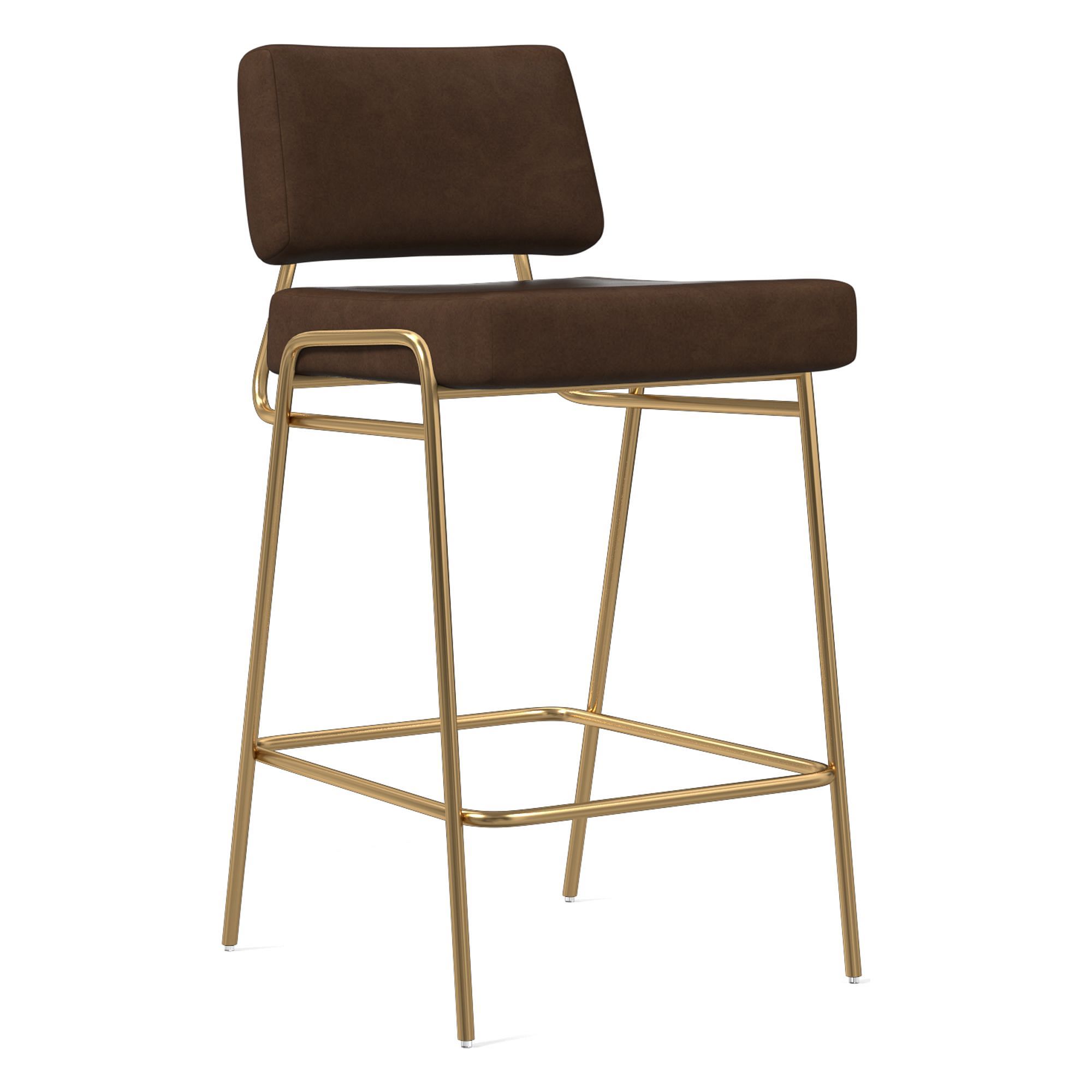 Wire Frame Vegan Leather Bar & Counter Stools | West Elm