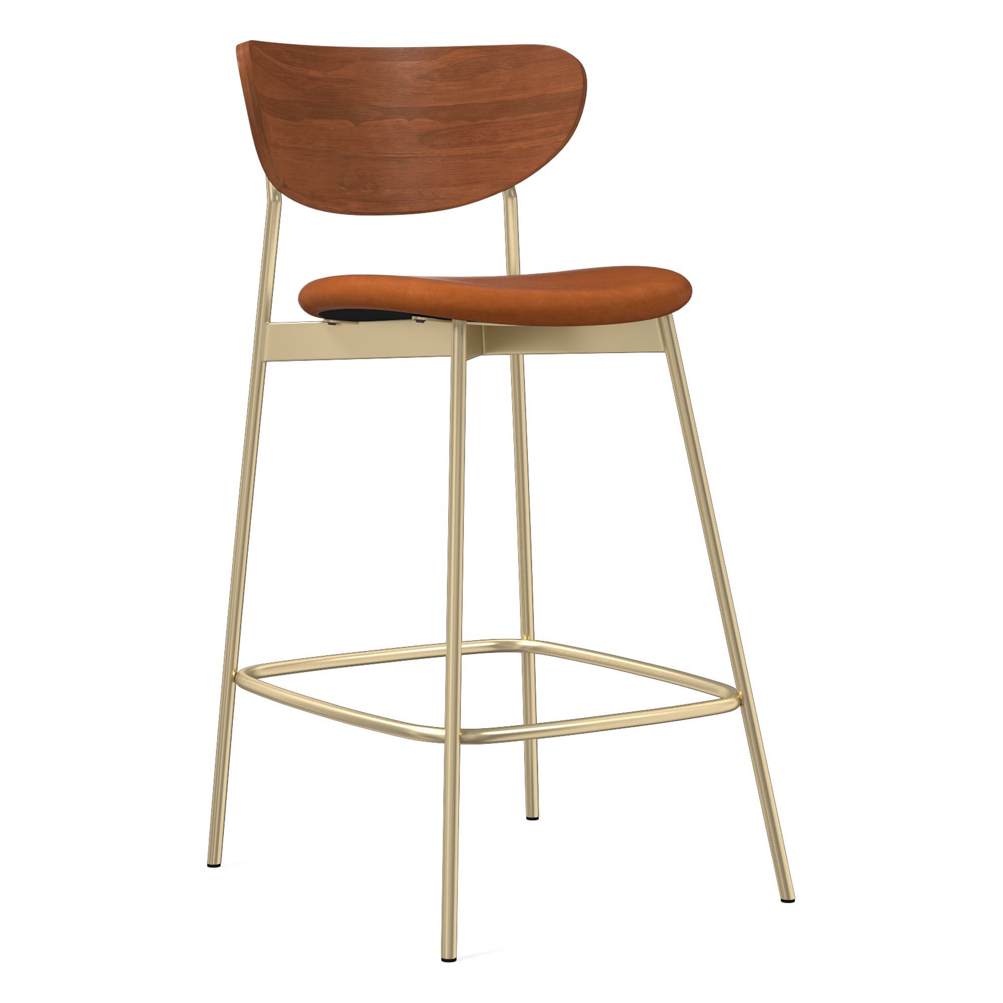 Modern Petal Counter Stool - Leather | West Elm