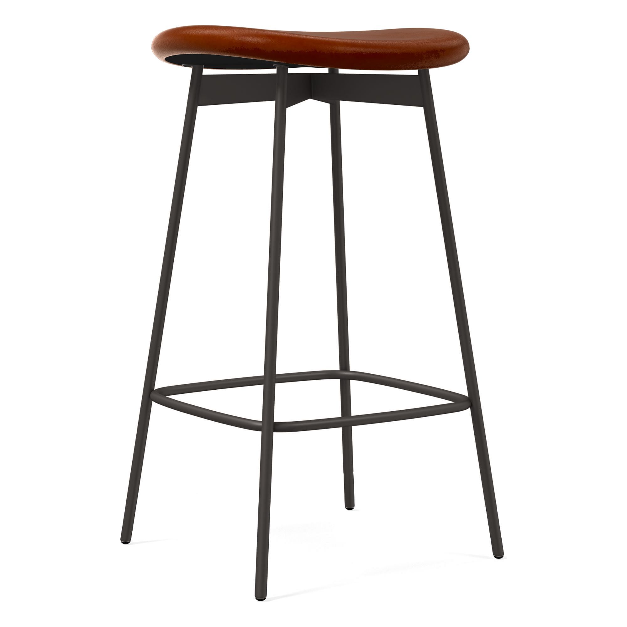 Modern Petal Backless Counter Stool - Leather | West Elm