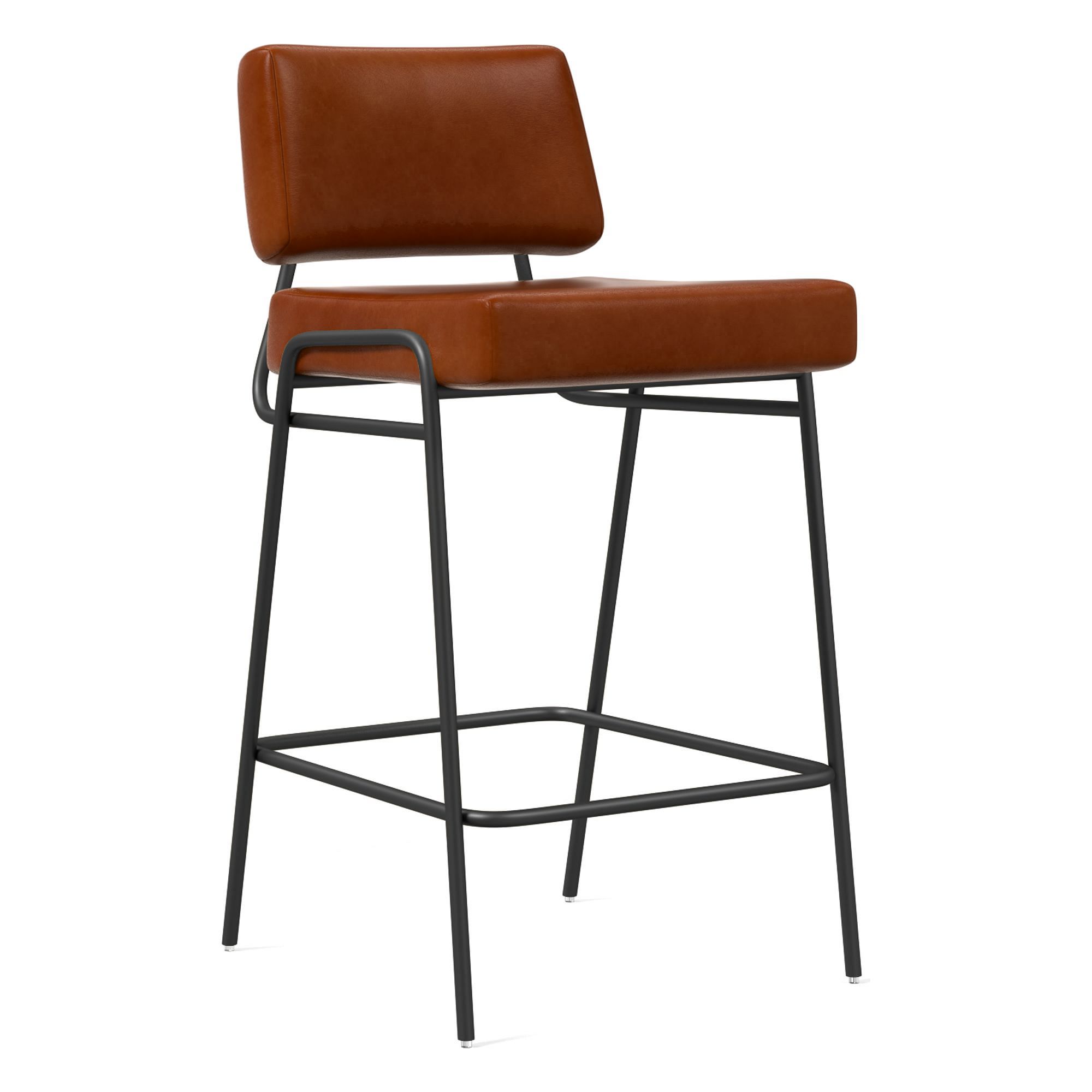 Wire Frame Leather Bar & Counter Stools | West Elm