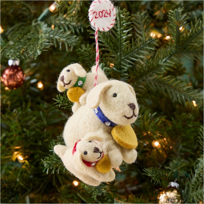 Baby s First Holiday Felt Dog Ornament West Elm