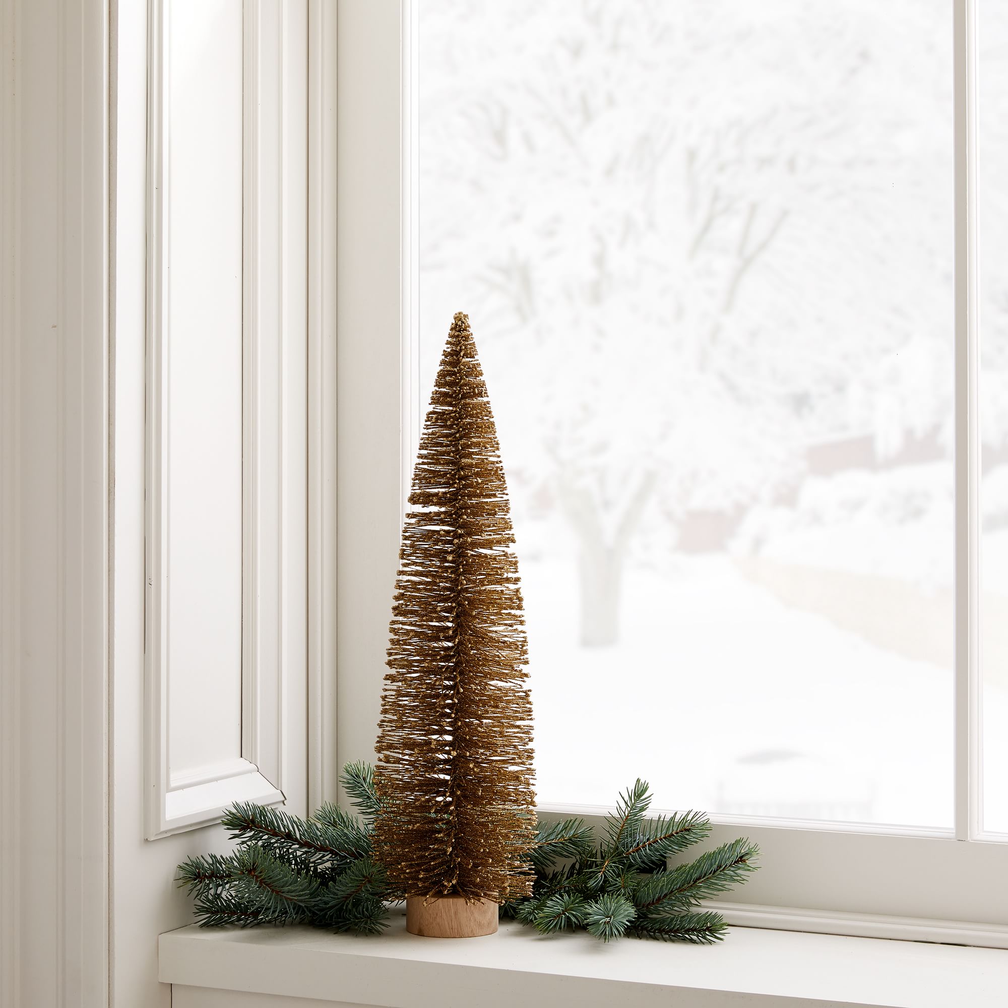 Champagne Bottlebrush Trees | West Elm