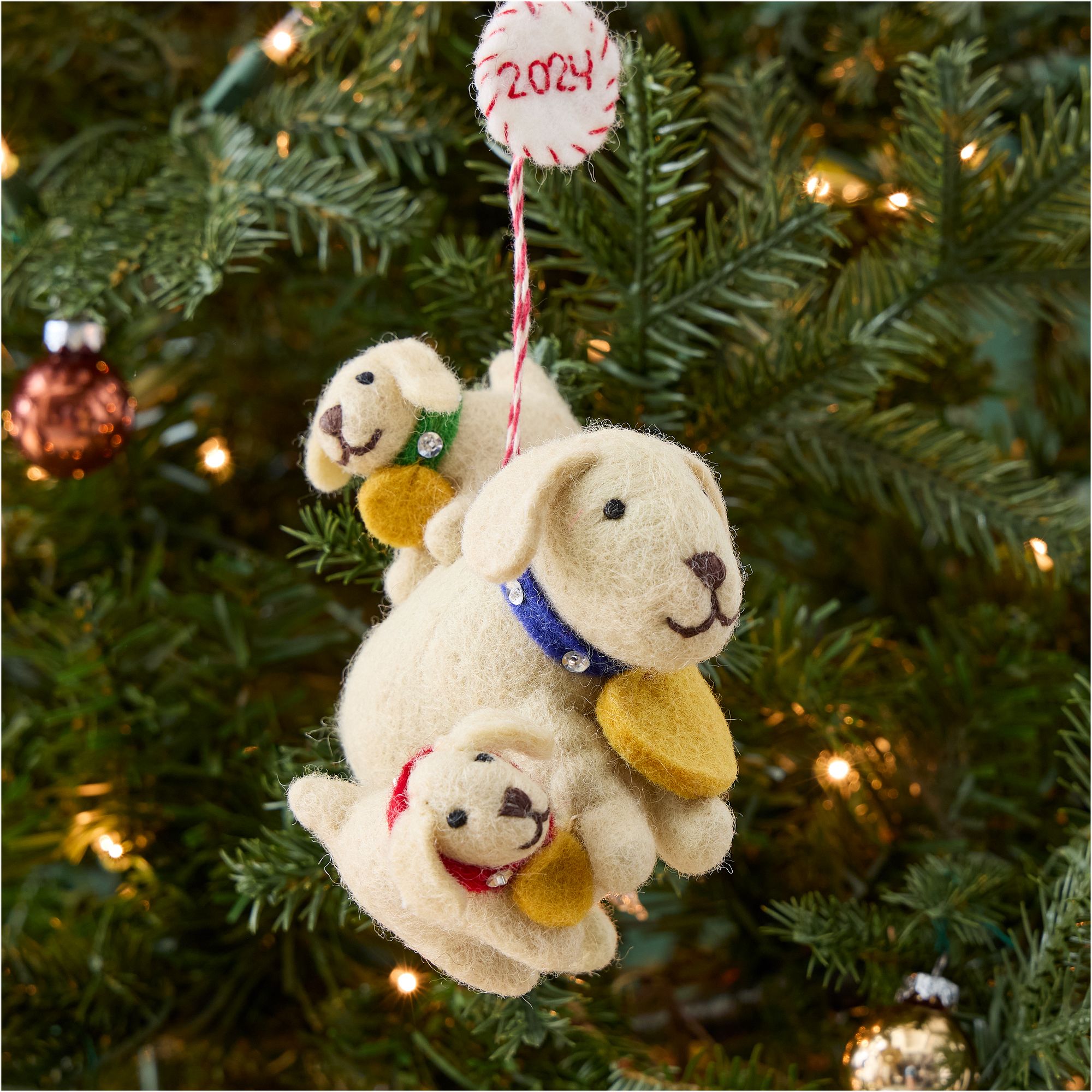 Baby's First Holiday Felt Dog Ornament | West Elm