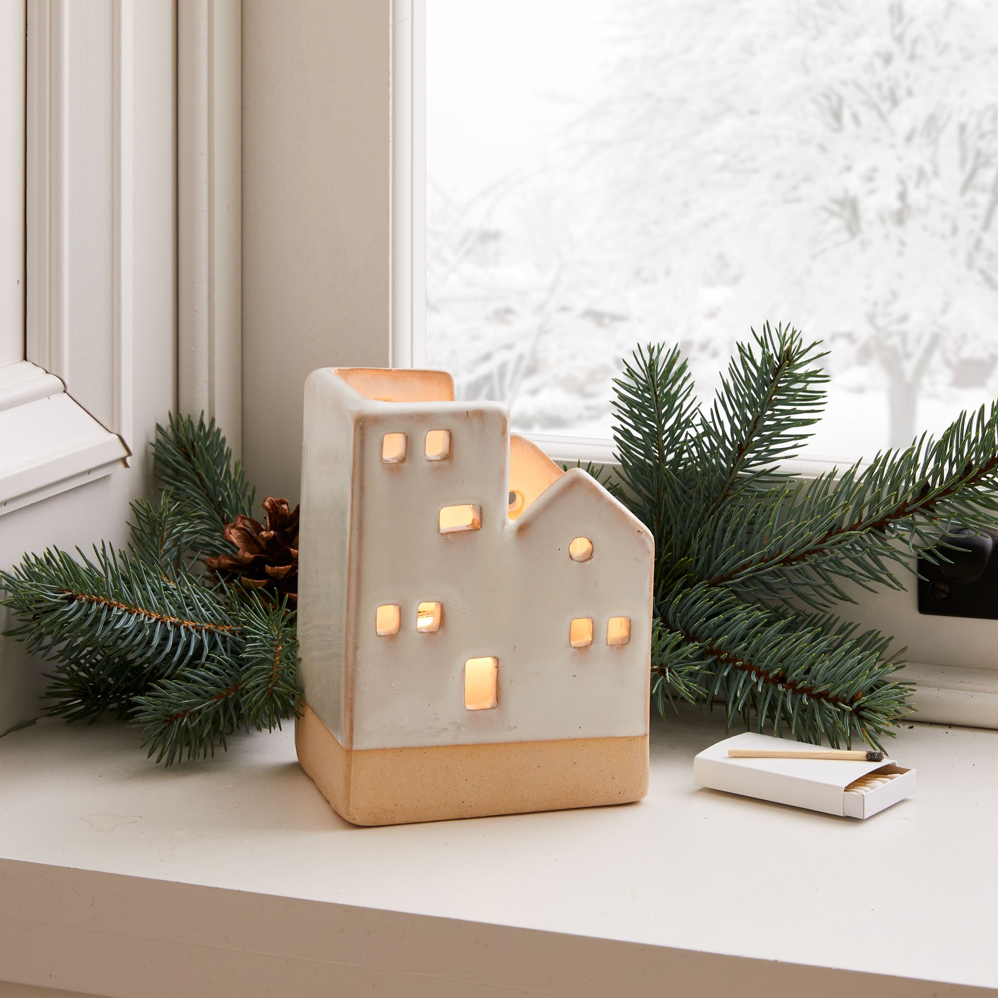 Ceramic Village Tealight Candleholders | West Elm