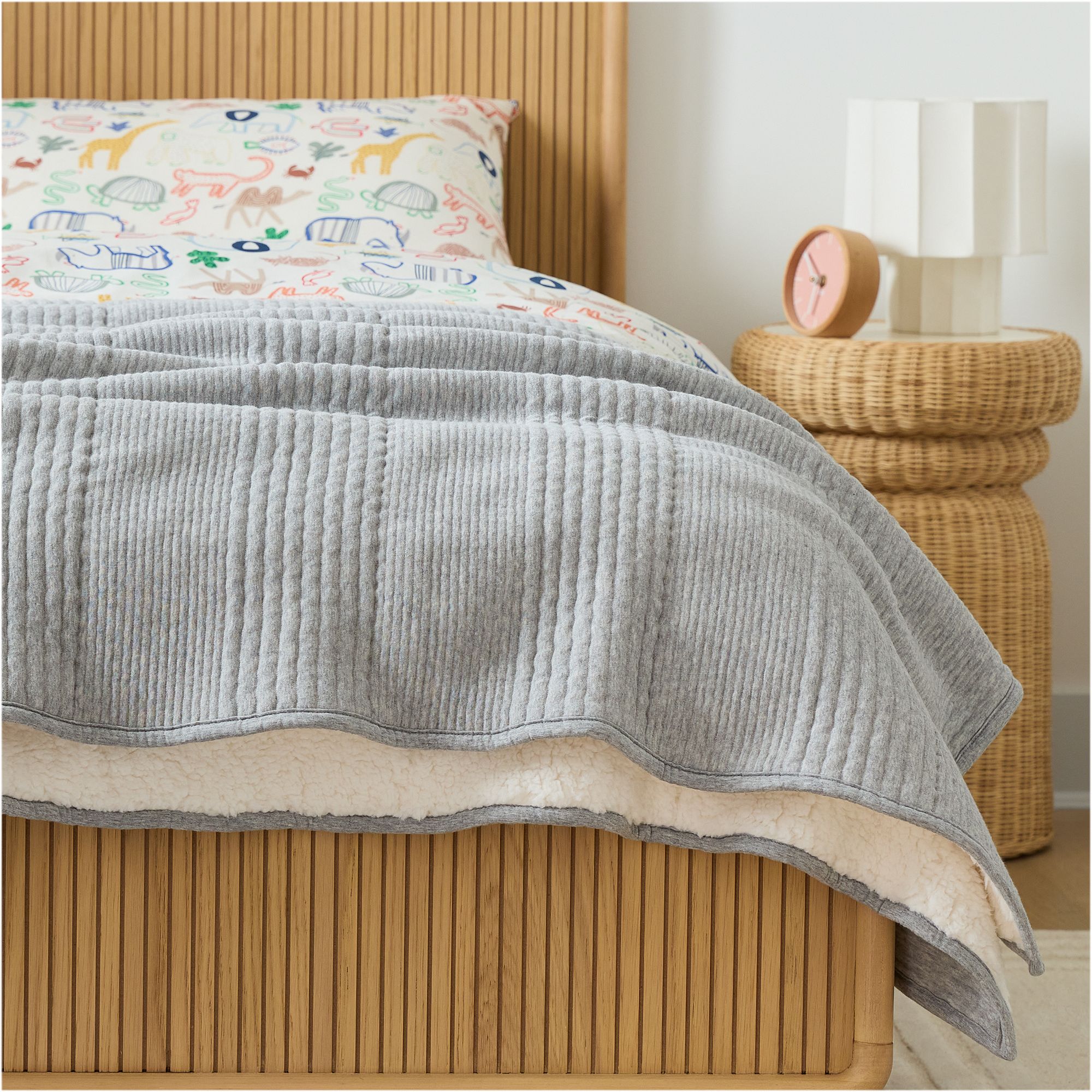 Cozy Jersey Linear Twin Blanket | West Elm