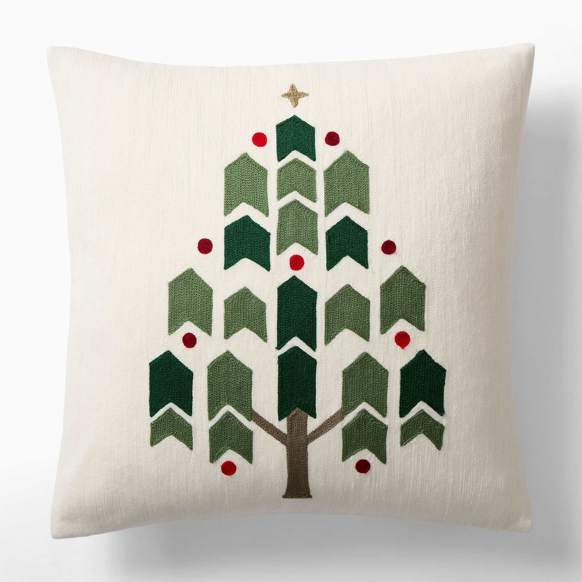 Crewel Folk Tree Pillow Cover | West Elm