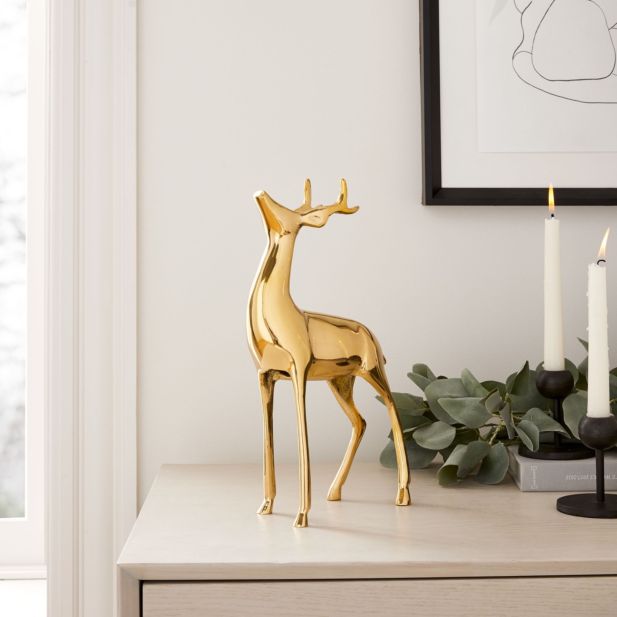 Metal Reindeer Objects - Brass | West Elm