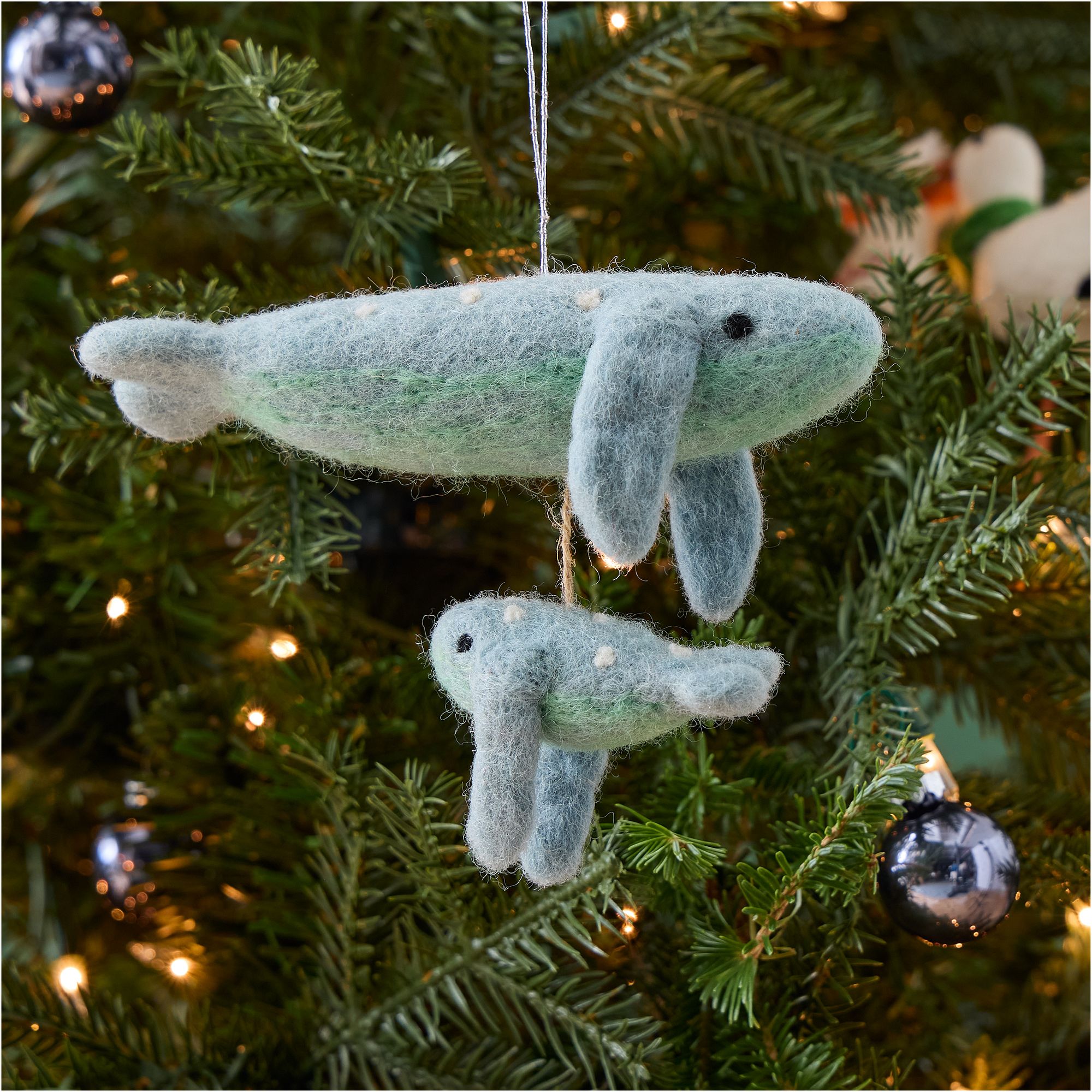 Baby's First Holiday Felt Whale Ornament | West Elm