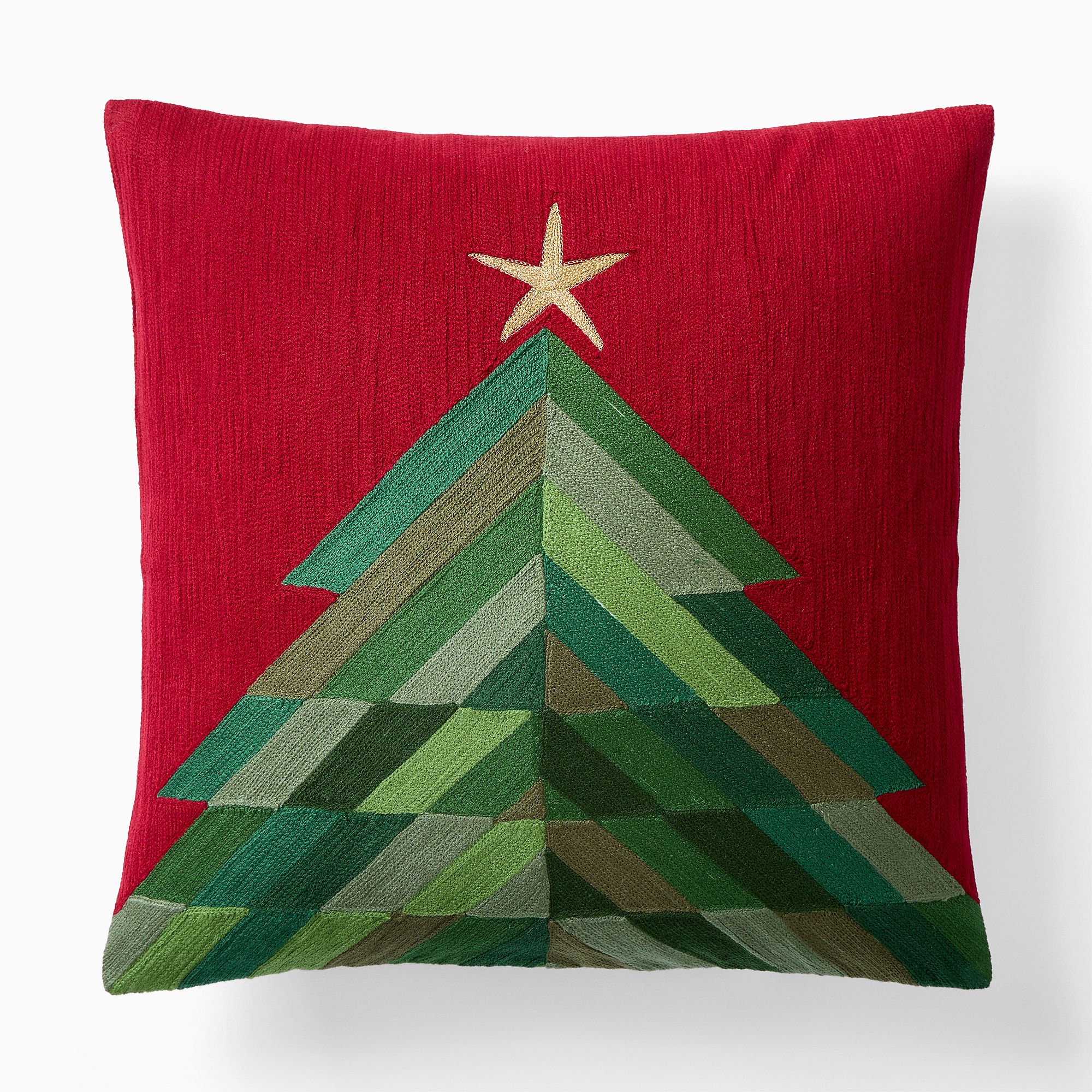 Crewel Modern Holiday Tree Pillow Cover | West Elm