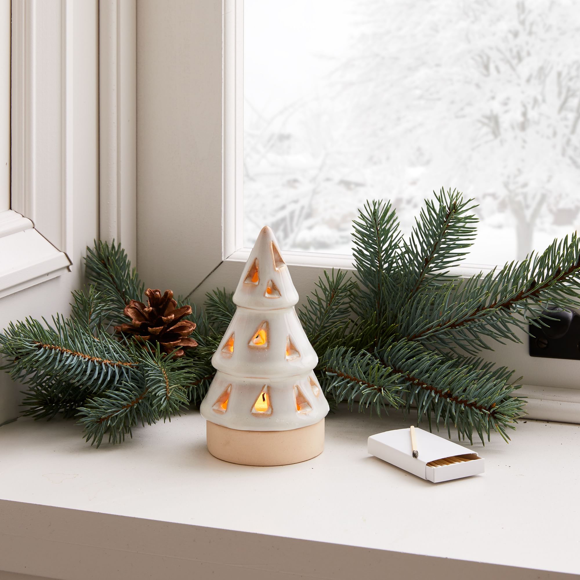 Ceramic Tree Tealight Candleholders | West Elm