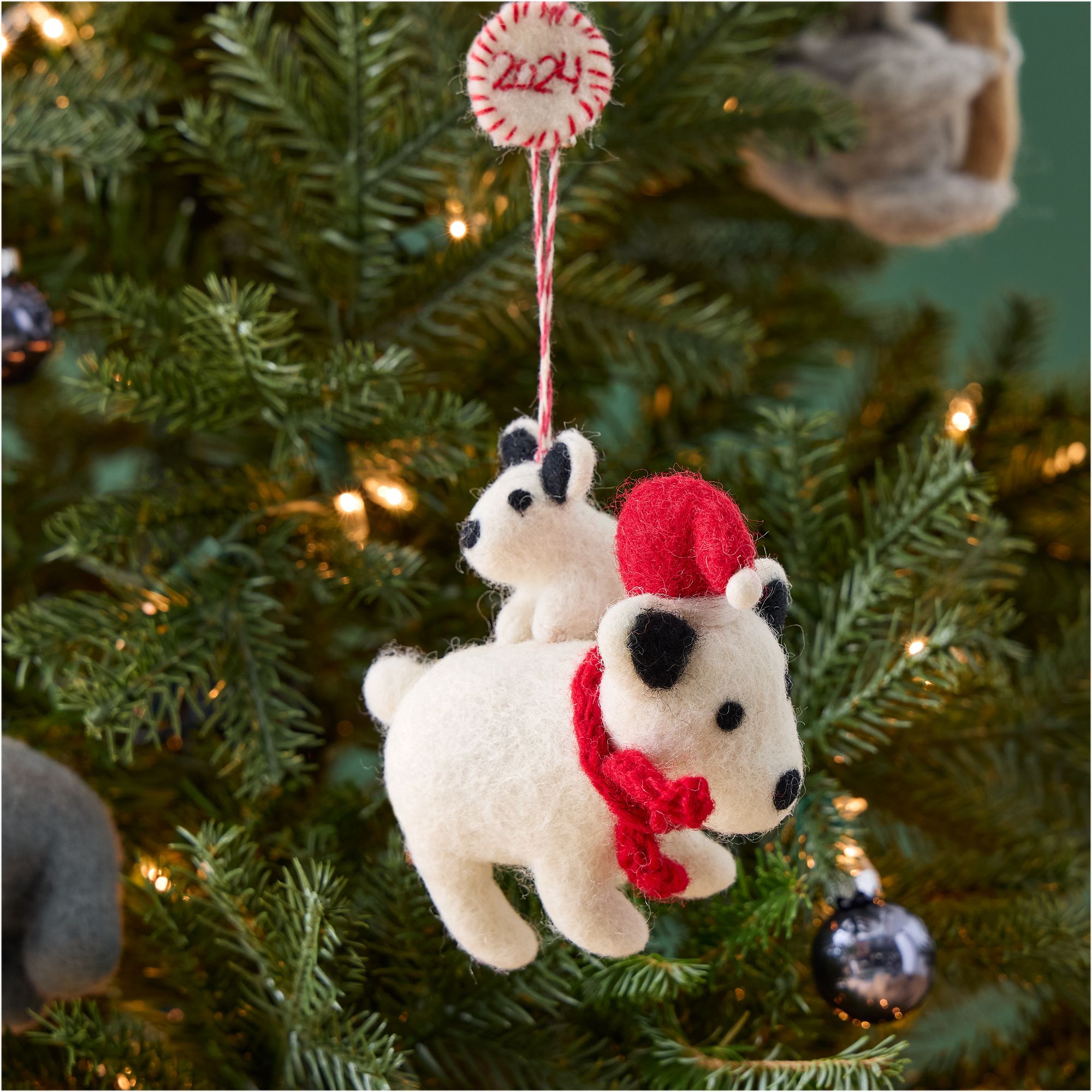 Baby's First Holiday Felt Polar Bear Ornament | West Elm