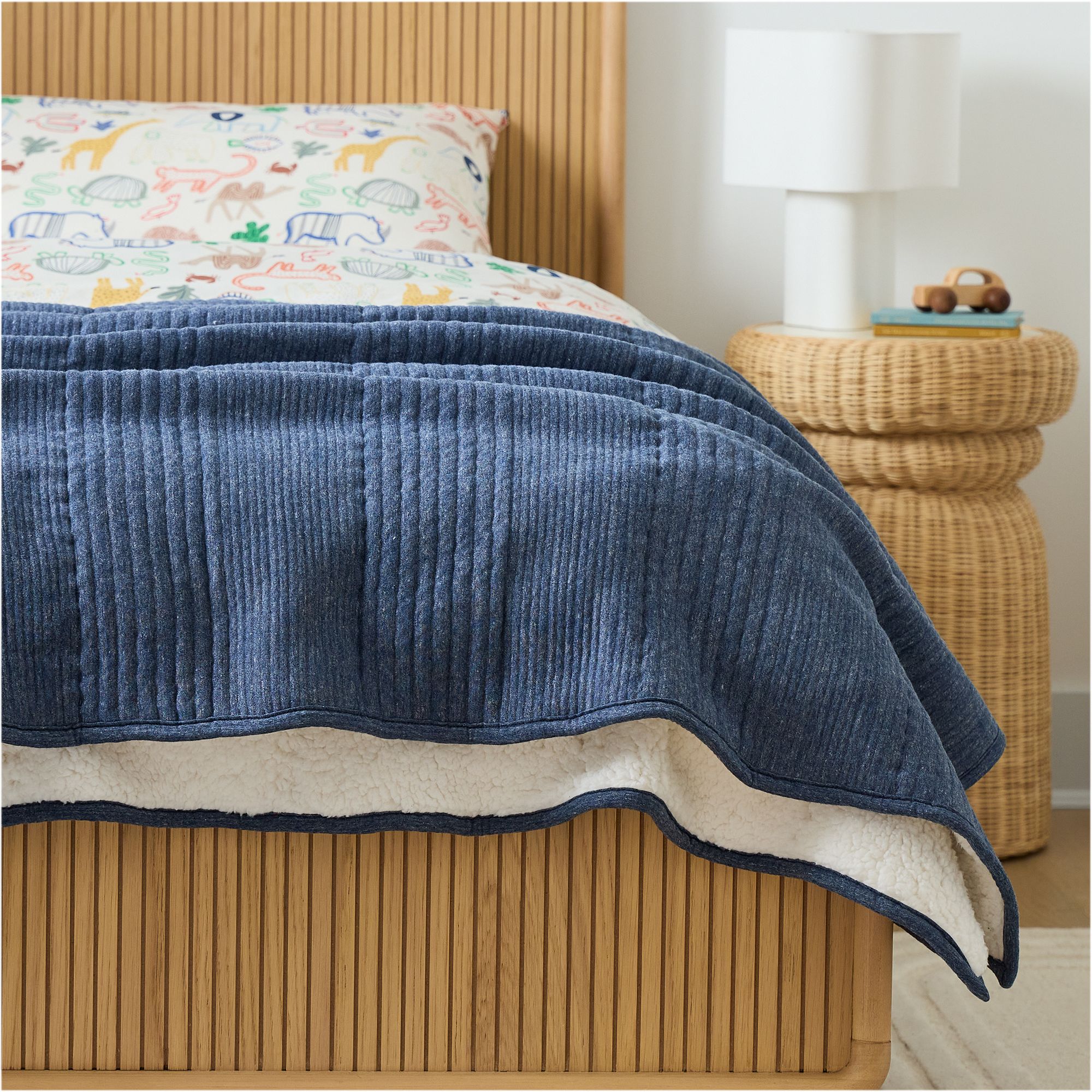 Cozy Jersey Linear Twin Blanket | West Elm