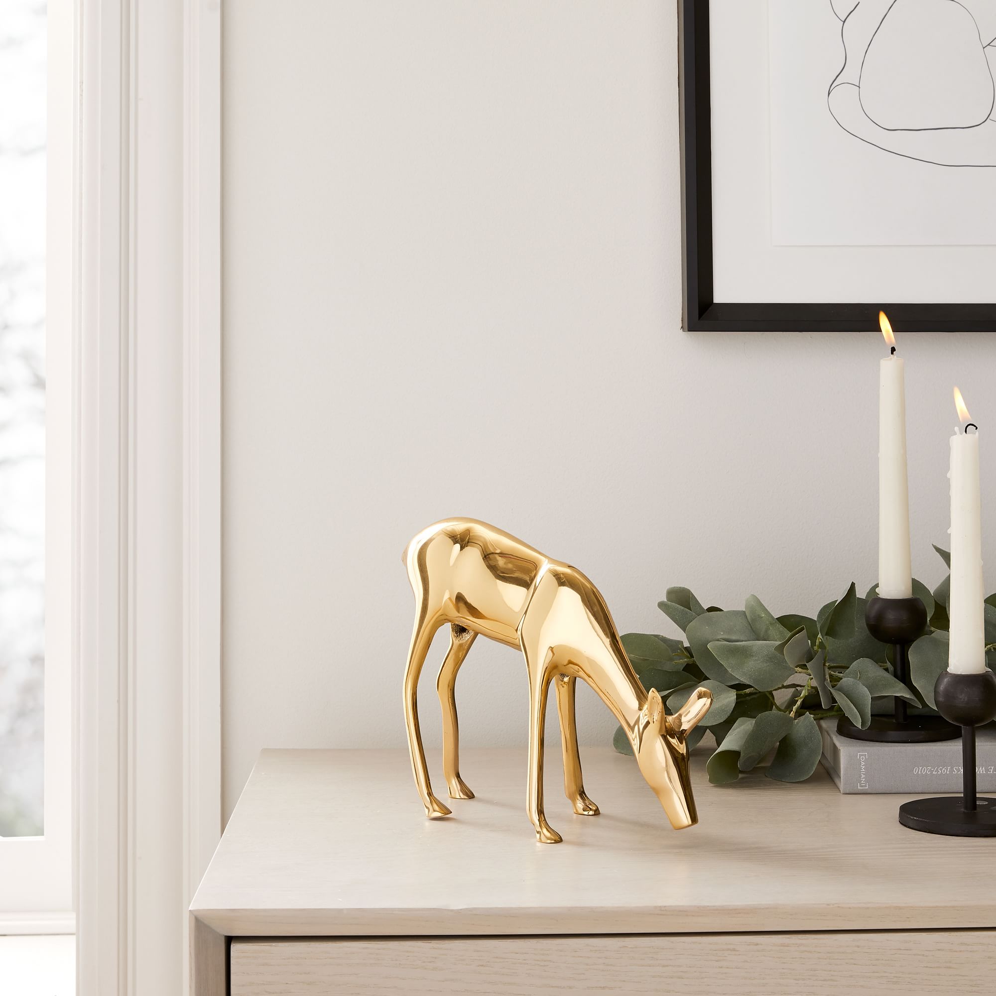 Metal Reindeer Objects - Brass | West Elm