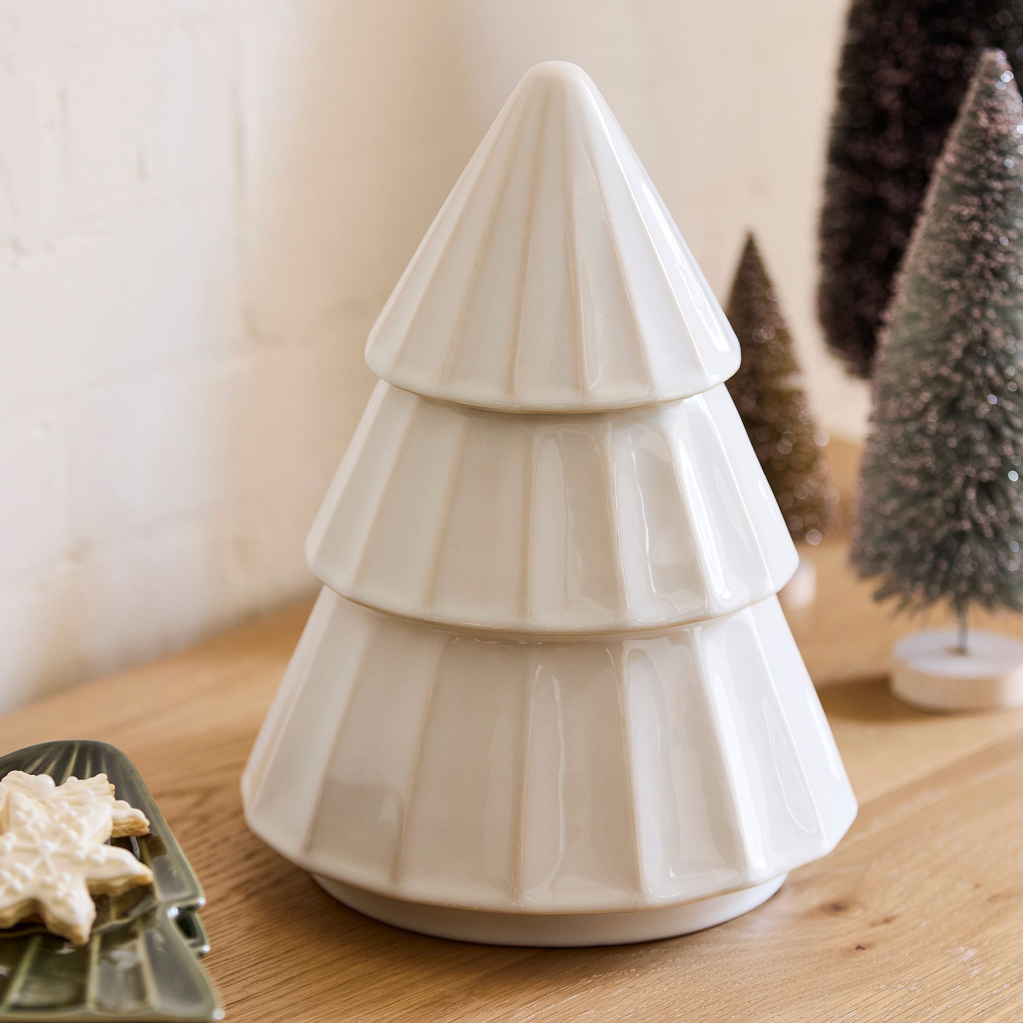 Textured Stoneware Tree Cookie Jar | West Elm