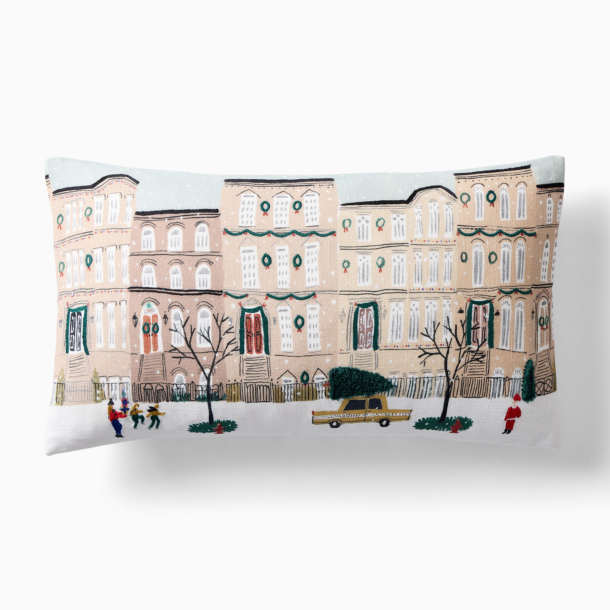 Nicole Cicak Holiday Brownstone Pillow Cover | West Elm