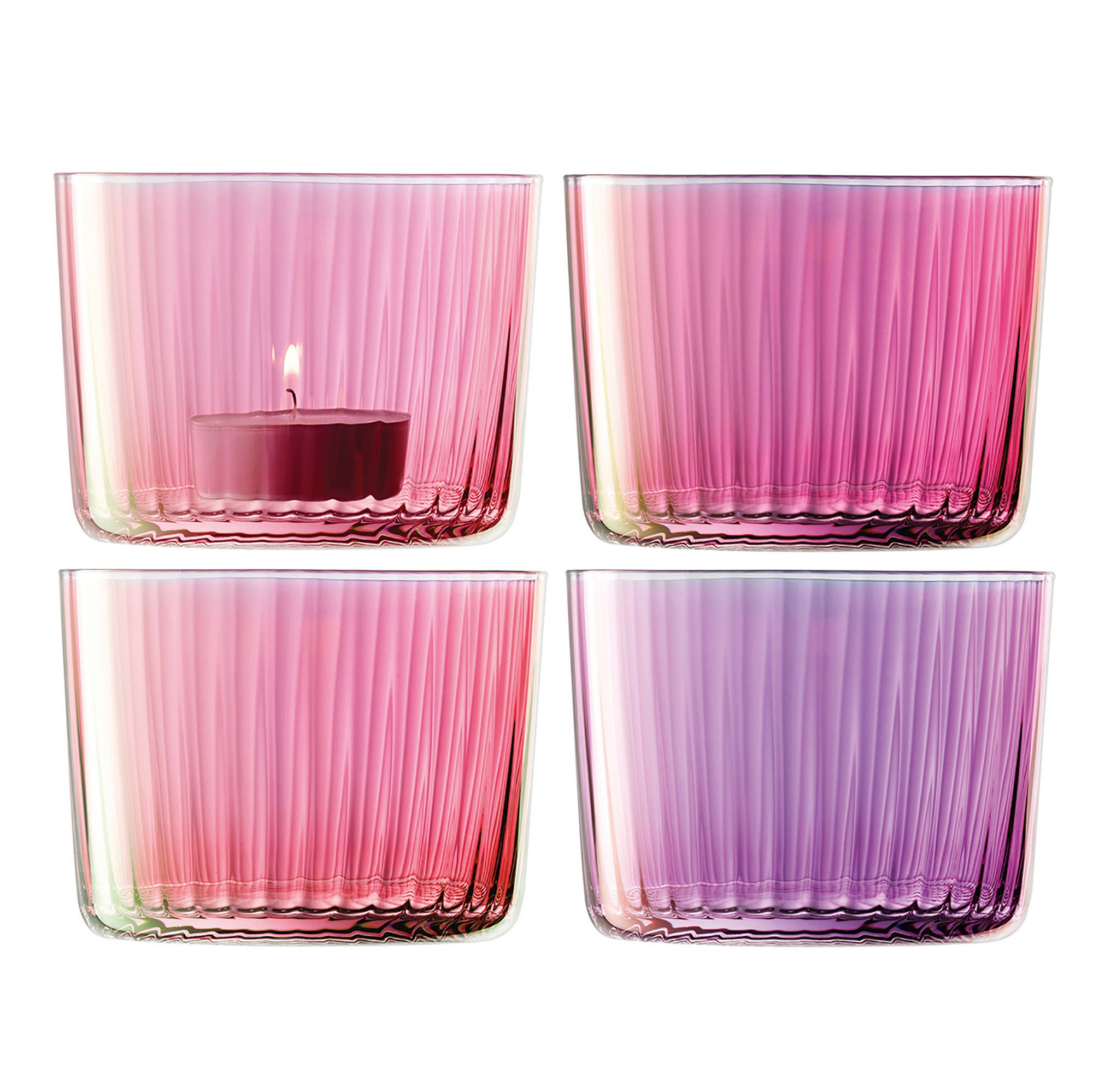 Gems Glass Tealight Holders (Set of 4) | West Elm