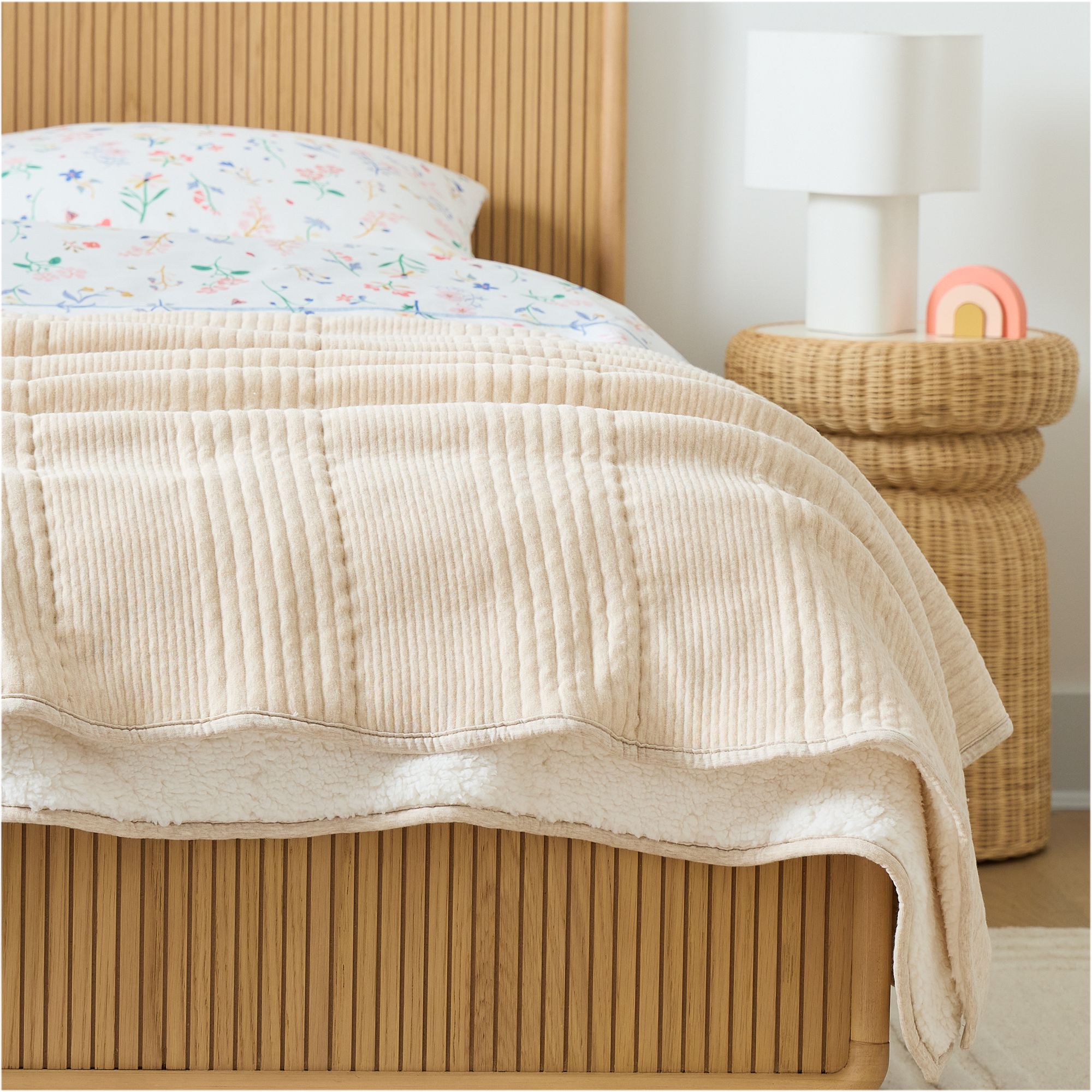 Cozy Jersey Linear Twin Blanket | West Elm