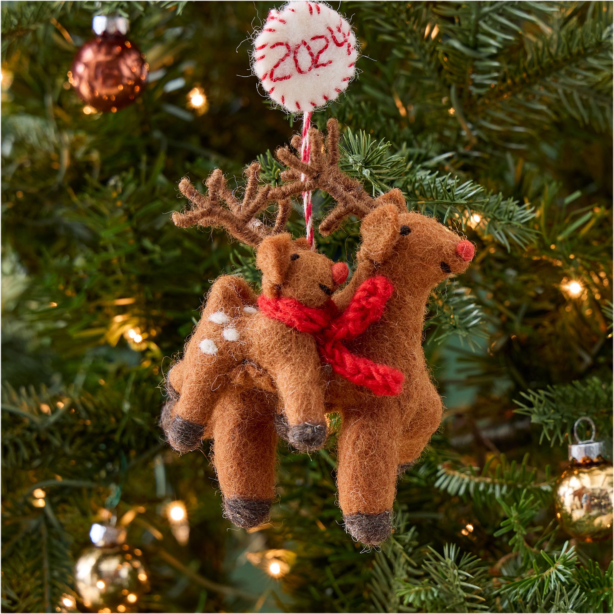 Baby's First Holiday Felt Reindeer Ornament | West Elm