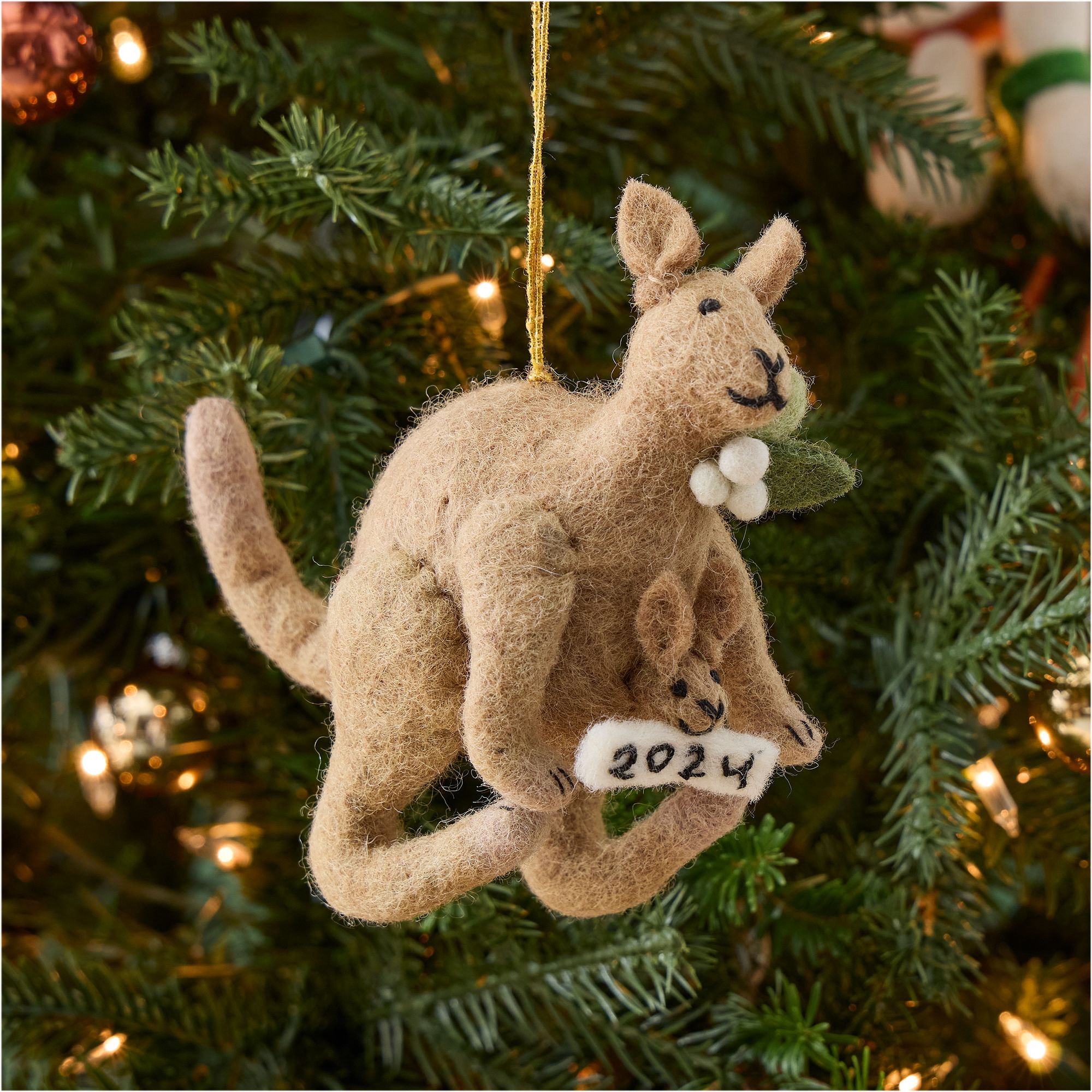 Baby's First Holiday Felt Kangaroo Ornament | West Elm