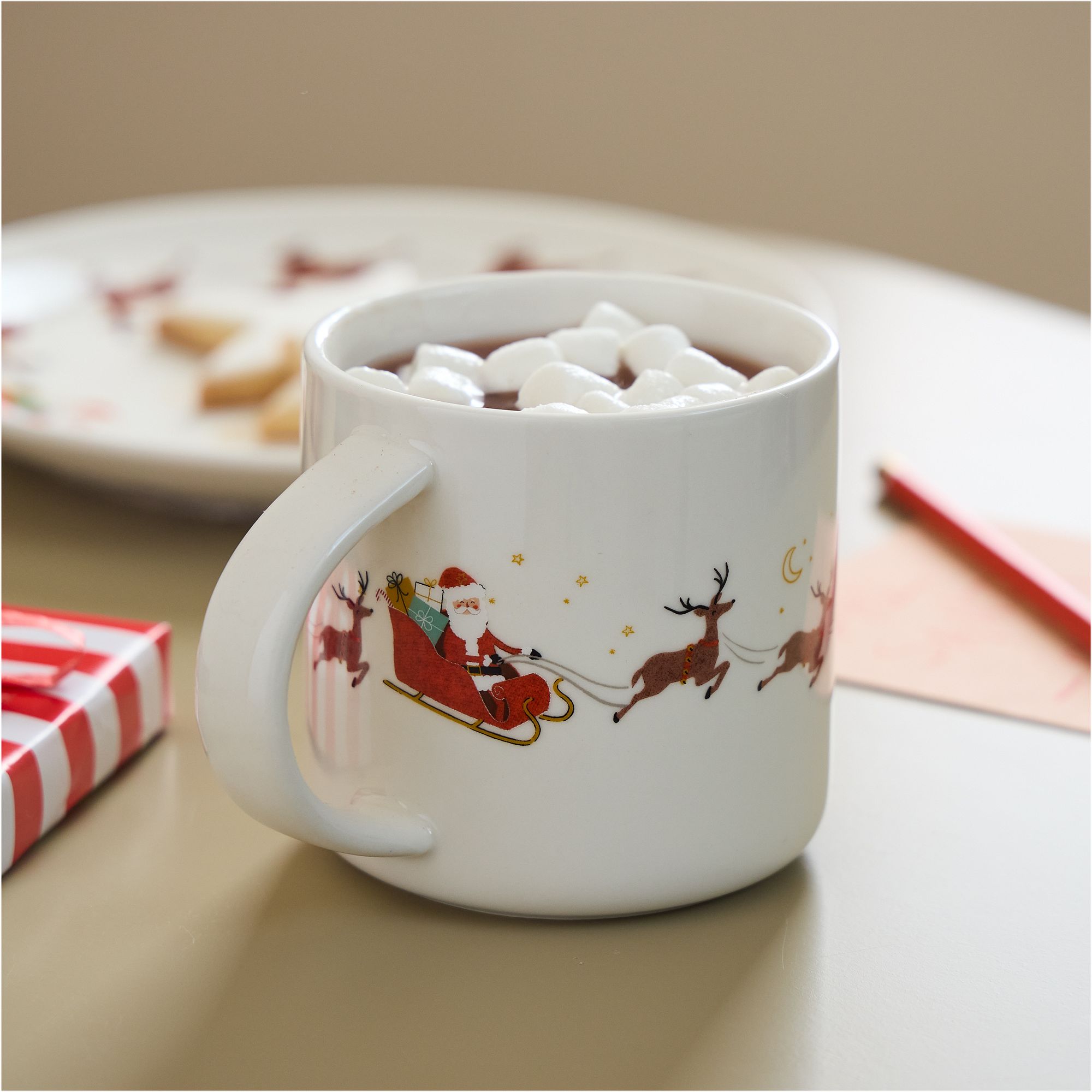 Santa's Sleigh Ceramic Mug | West Elm