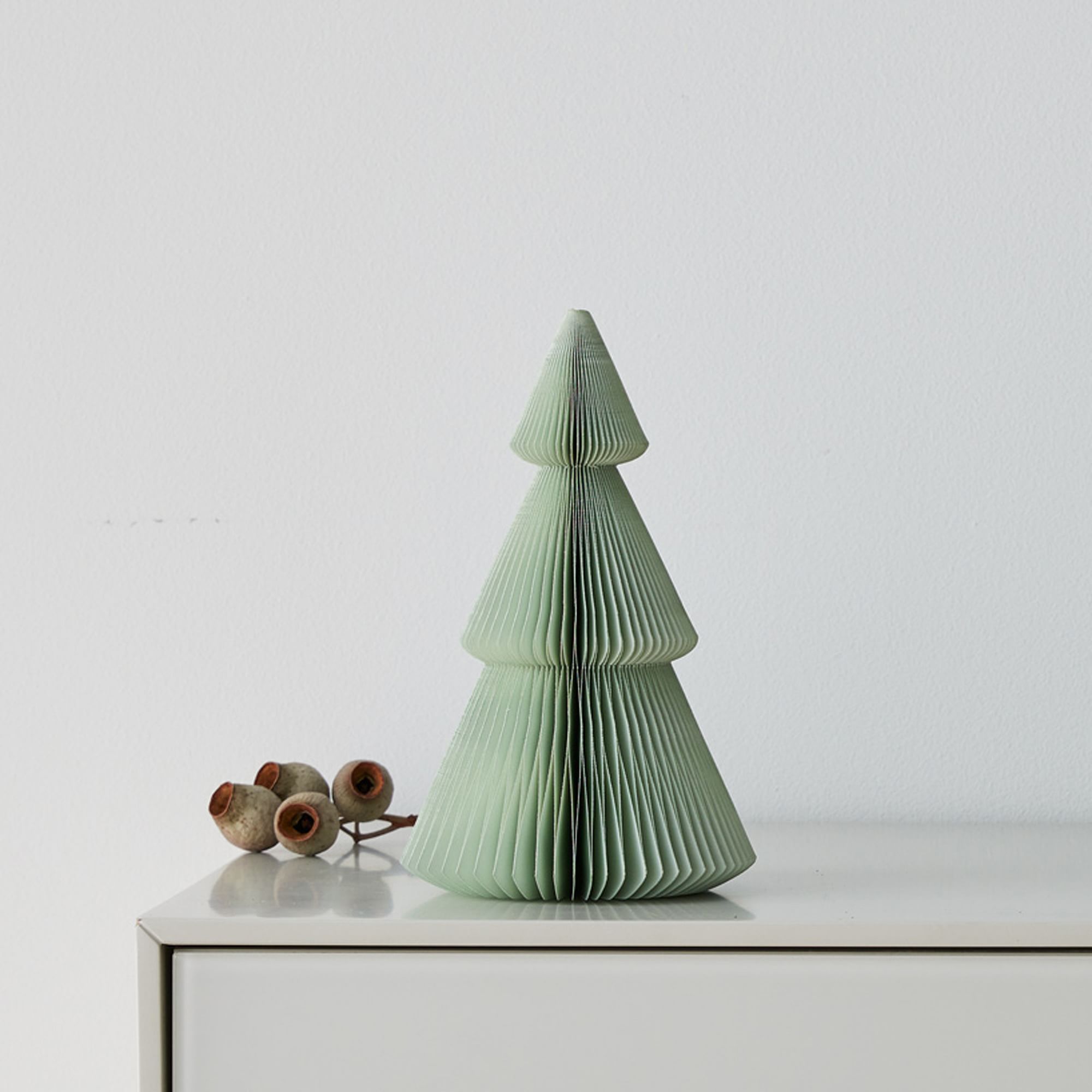 Tonal Green Decorative Paper Tabletop Trees | West Elm