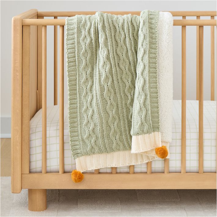 Cozy Cable Knit Baby Blanket Natural Neutral West Elm